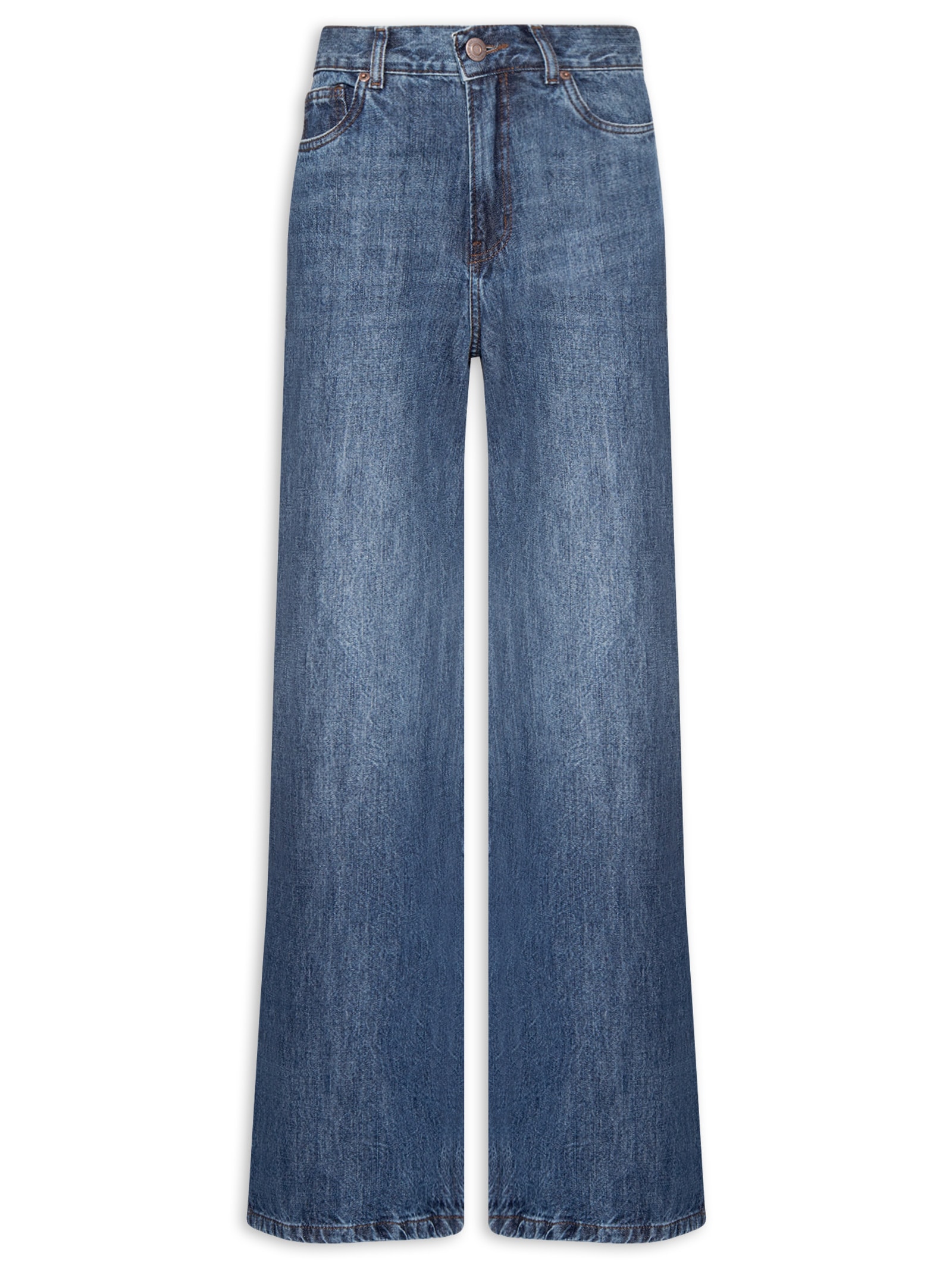 Calça Jeans Feminina Wide Leg Copenhague New B Azul Animale Jeans