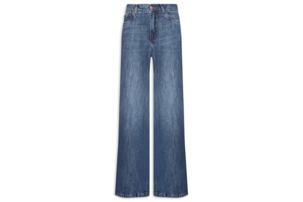 Calça Jeans Feminina Wide Leg Copenhague New B - Azul