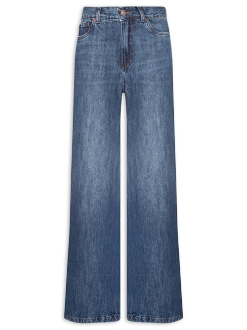 Calça Jeans Feminina Wide Leg Copenhague New B - Azul