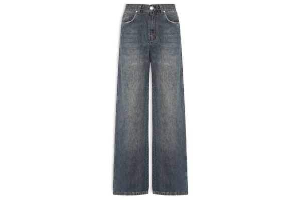 Calça Jeans Feminina Wide Leg New Basic - Azul