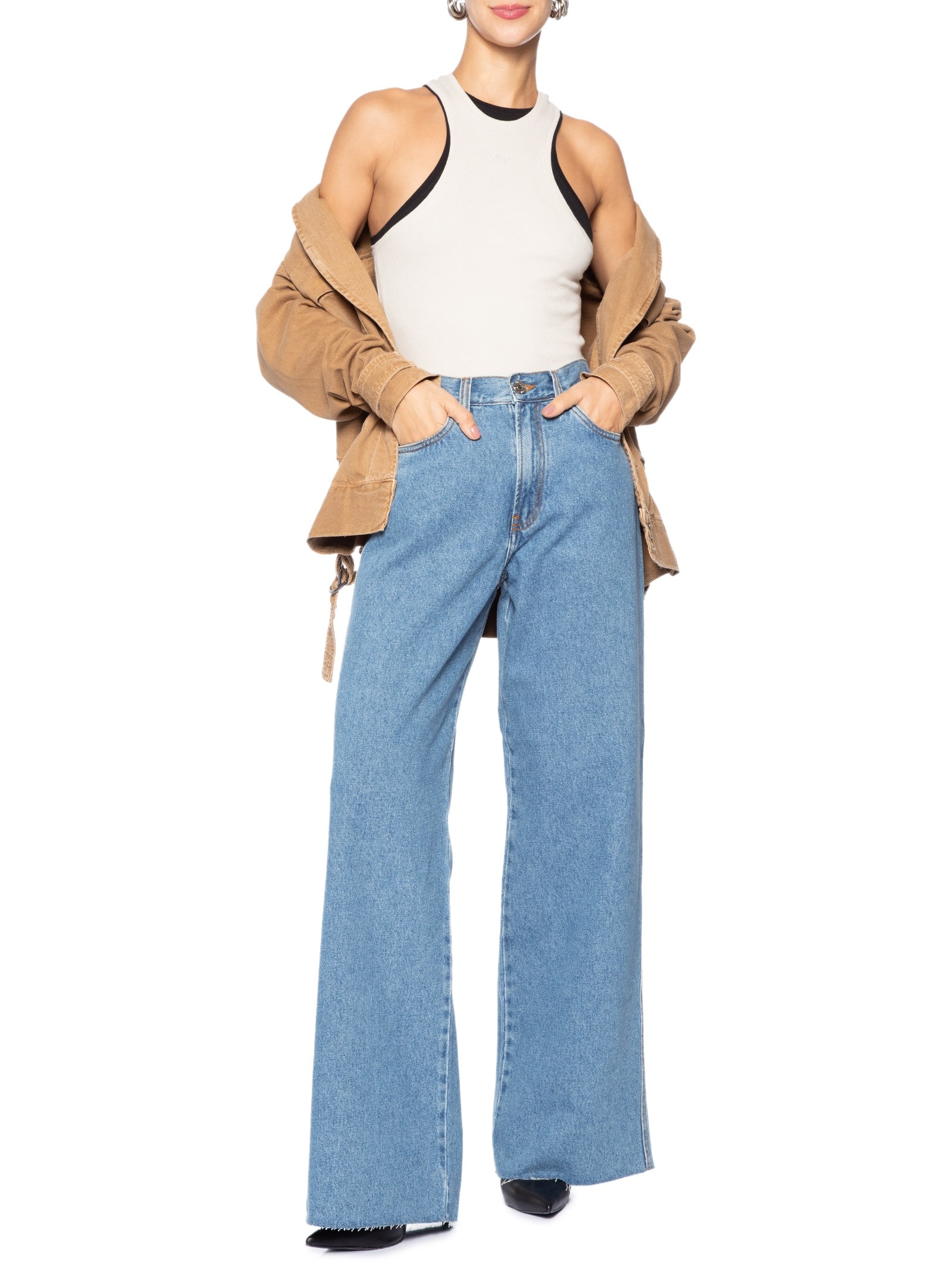 Calça Jeans Feminina Wide Leg New Basic Azul Animale Jeans