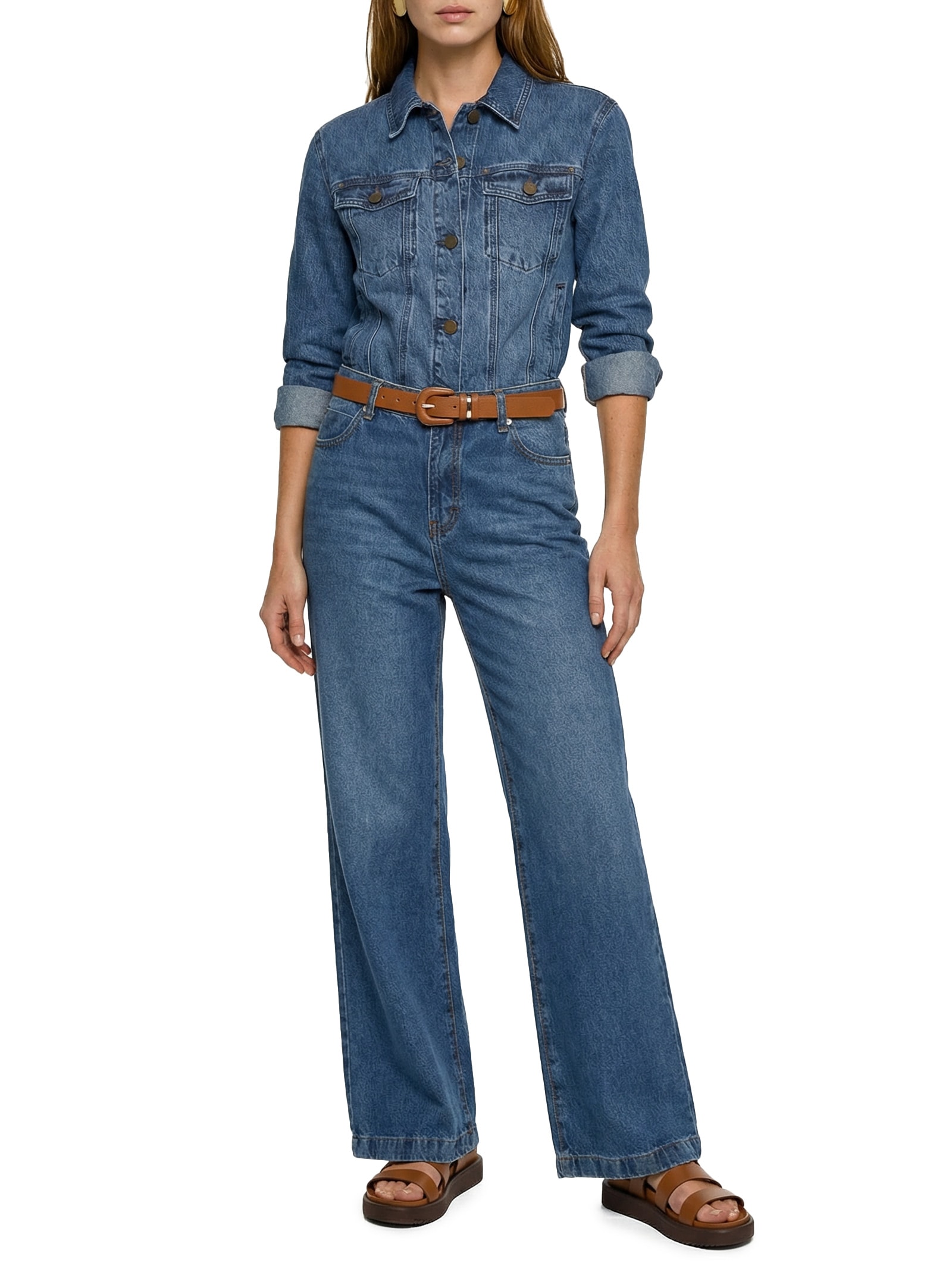 Calça Jeans Feminina Wide Leg Obsessão Azul Cantão