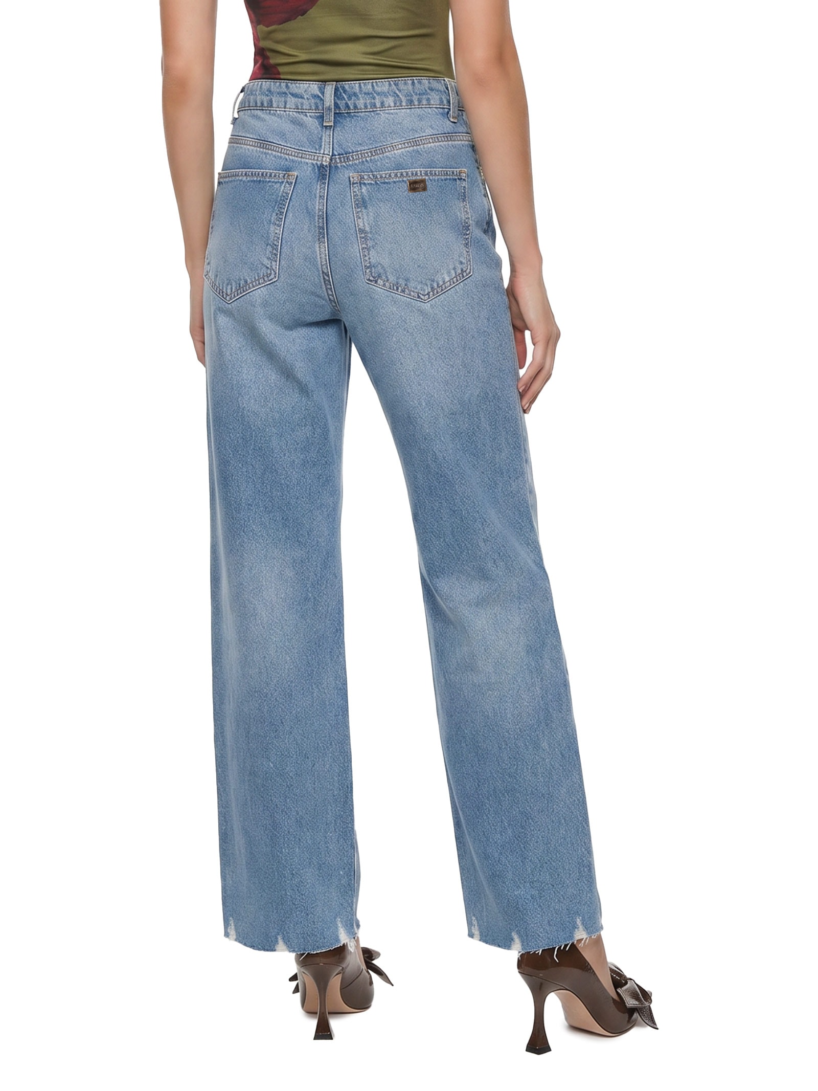 Calça Jeans Feminina Wide Leg – Azul Lança Perfume