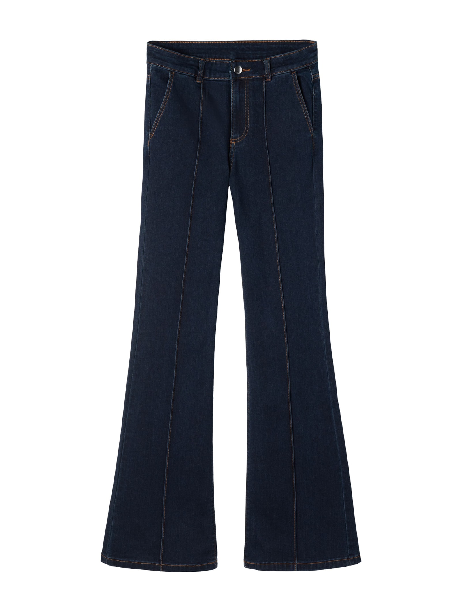 Calça Jeans Flare Com Costura Central Azul1