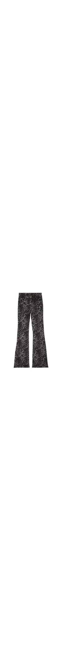 Calça Jeans Flare Com Padrão Animal Print - Preto