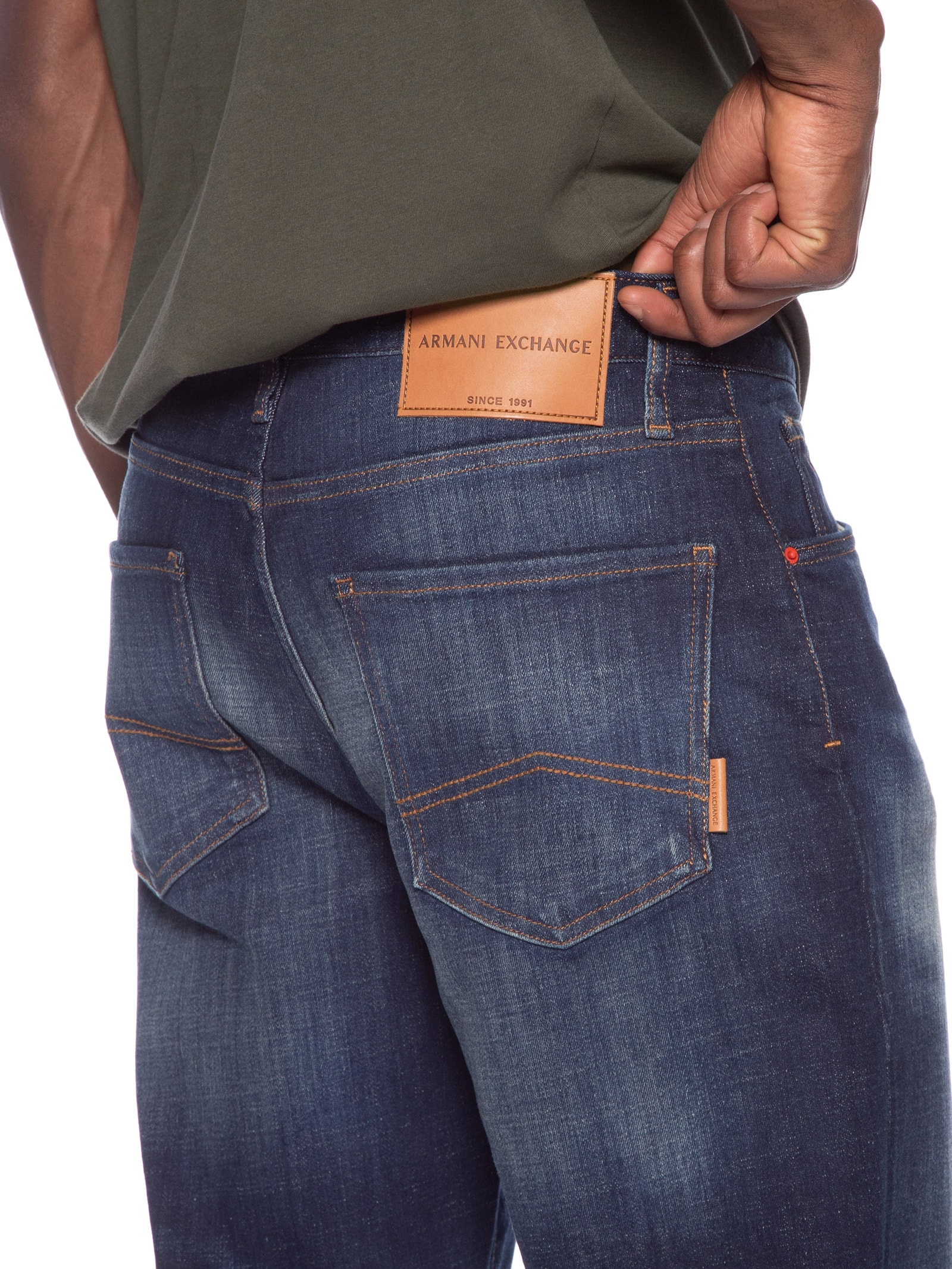 Armani Exchange - Calça Jeans Masculina 5 Pockets - Azul