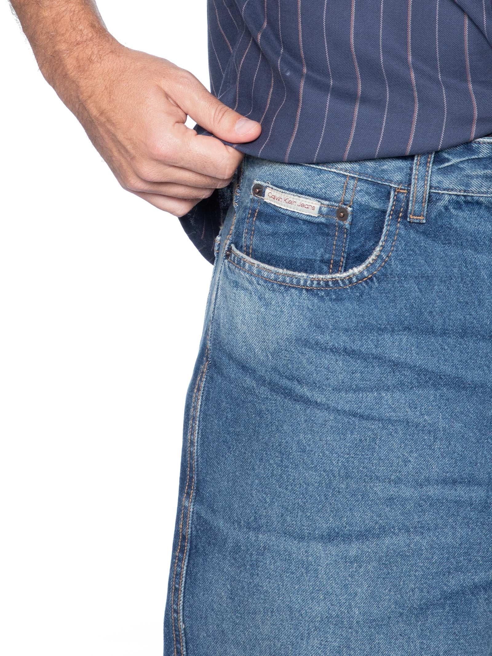 Calça Jeans Masculina Baggy 5 Pockets Azul Calvin Klein Jeans