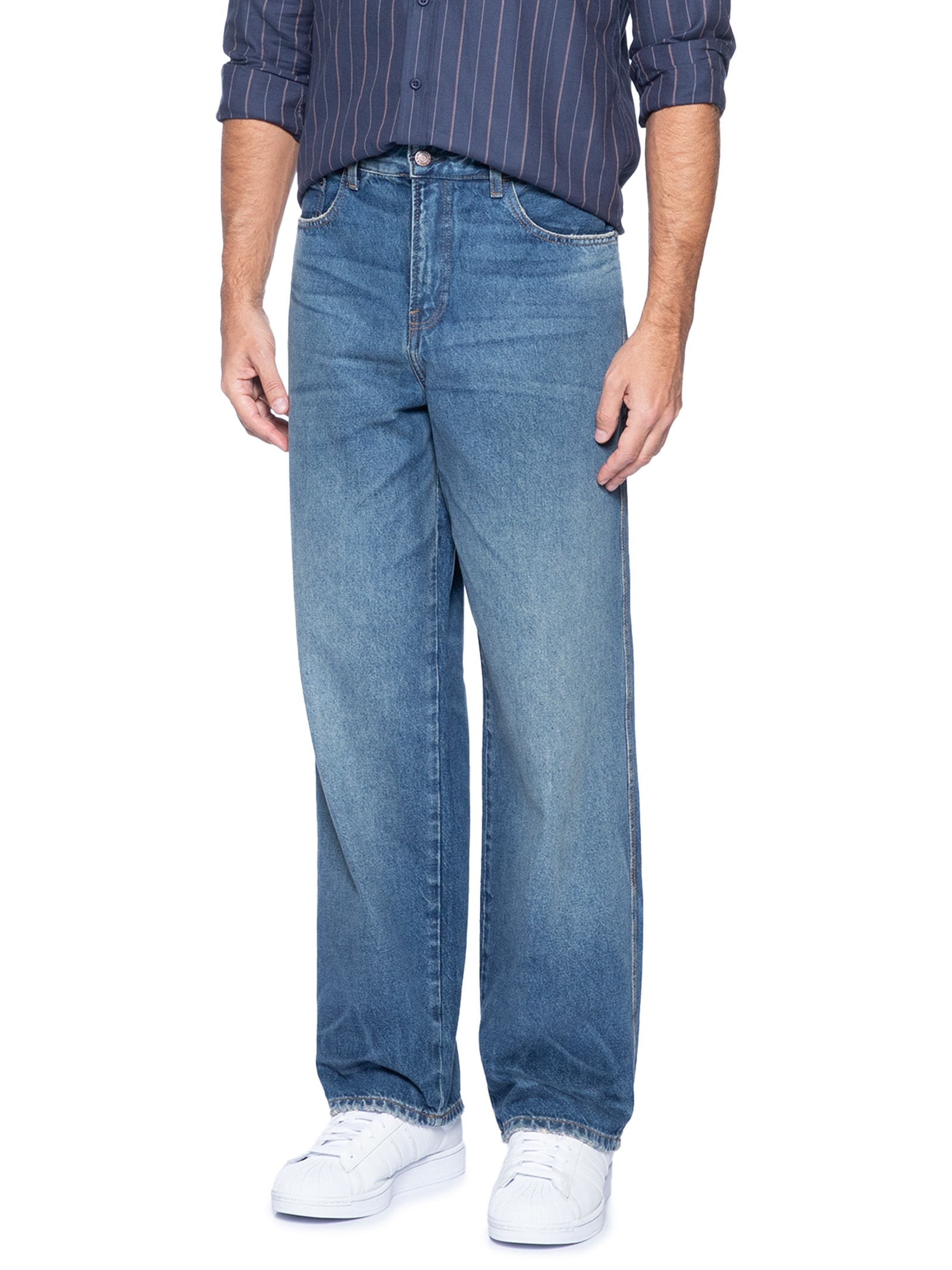 Calça Jeans Masculina Baggy 5 Pockets Azul Calvin Klein Jeans