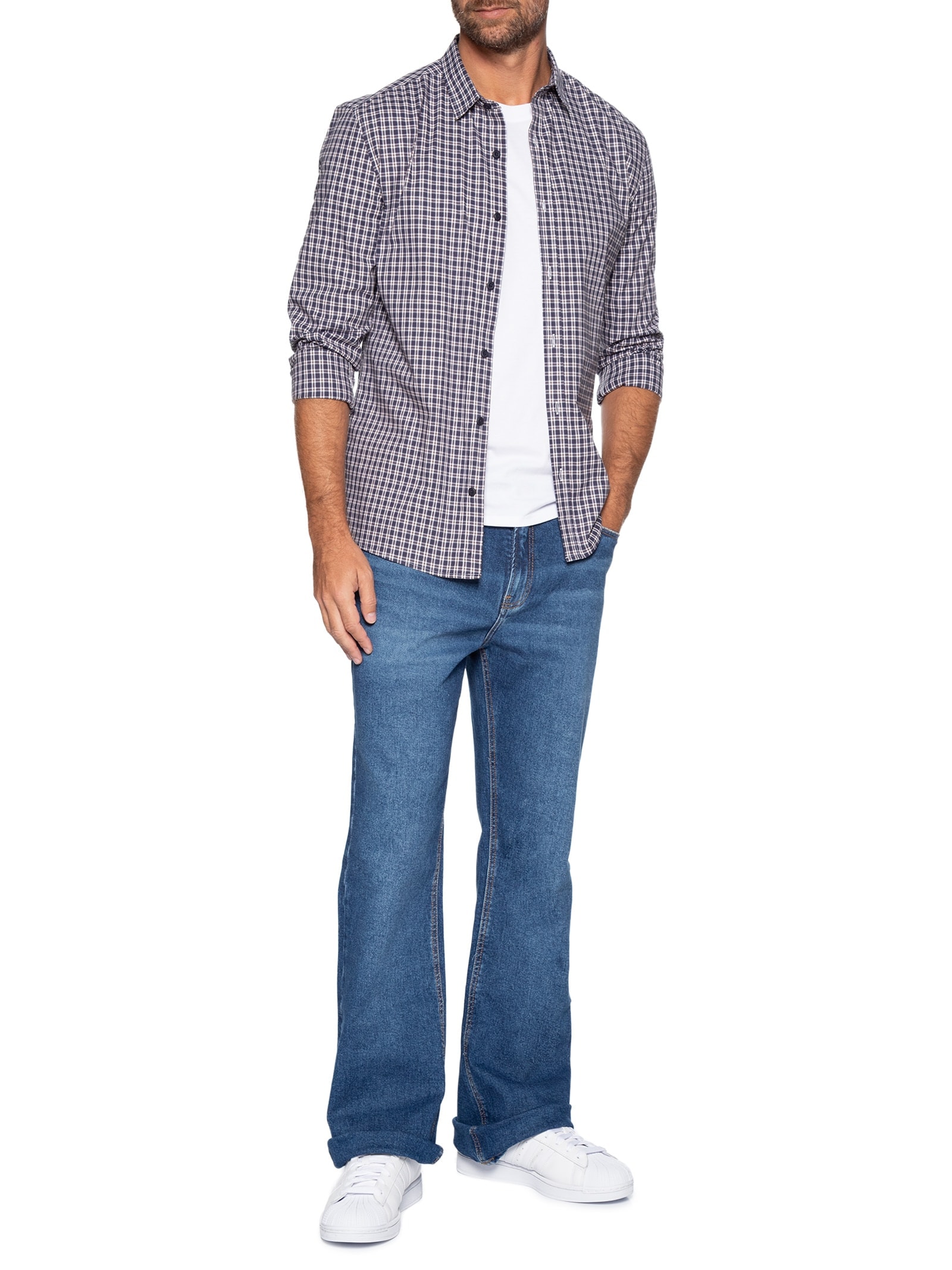 Calça Jeans Masculina  Boot Cut 5 Pockets Azul Calvin Klein Jeans