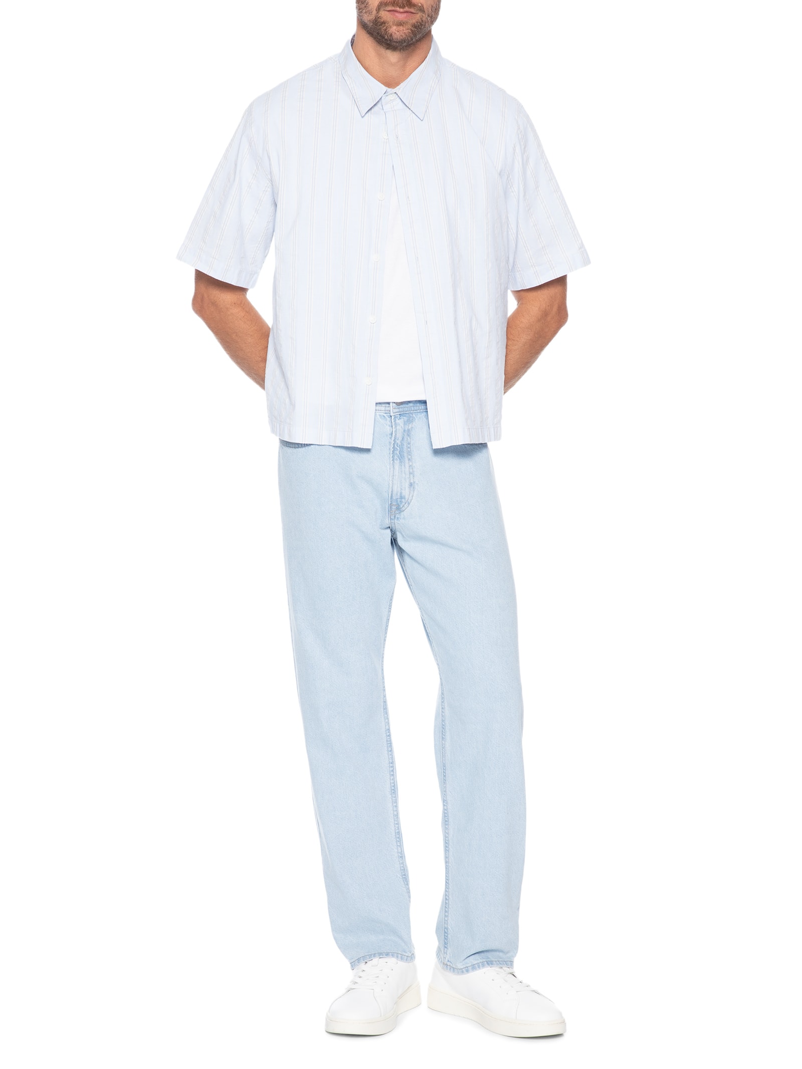 Calça Jeans Masculina Chris Original Fit Azul Claro Jack & Jones