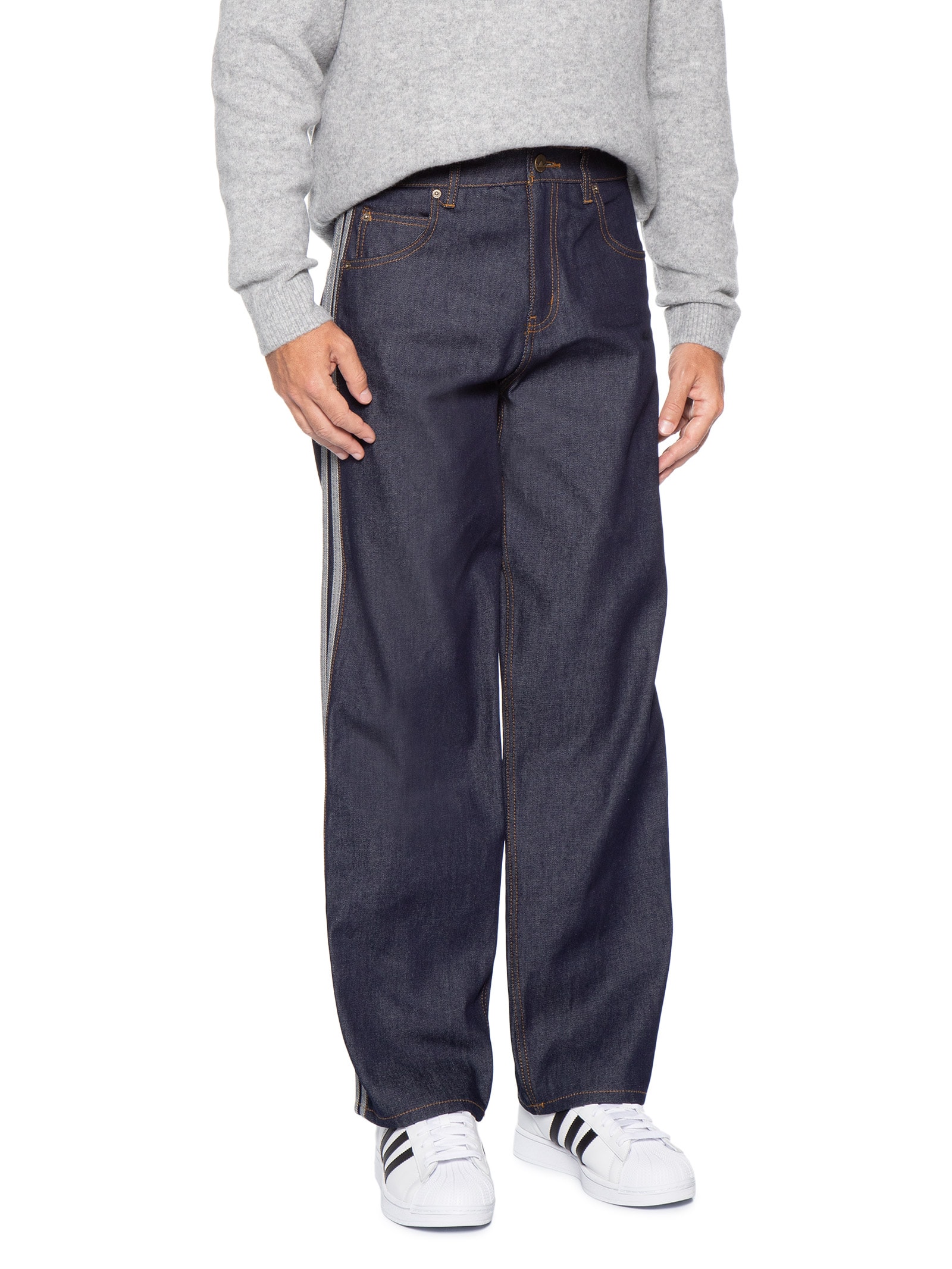 Calça Jeans Masculina Firebird 3 Listras Azul Adidas Originals