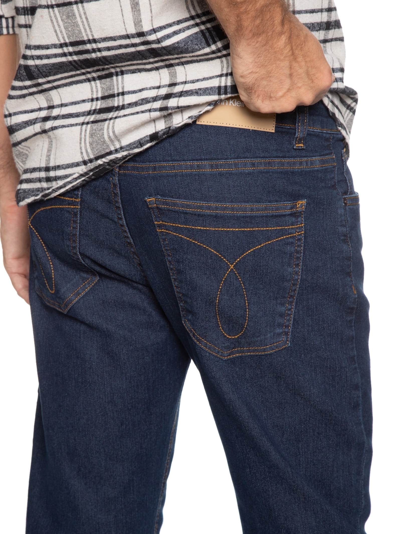 Calça Jeans Masculina Five Pockets Slim Azul Calvin Klein Jeans