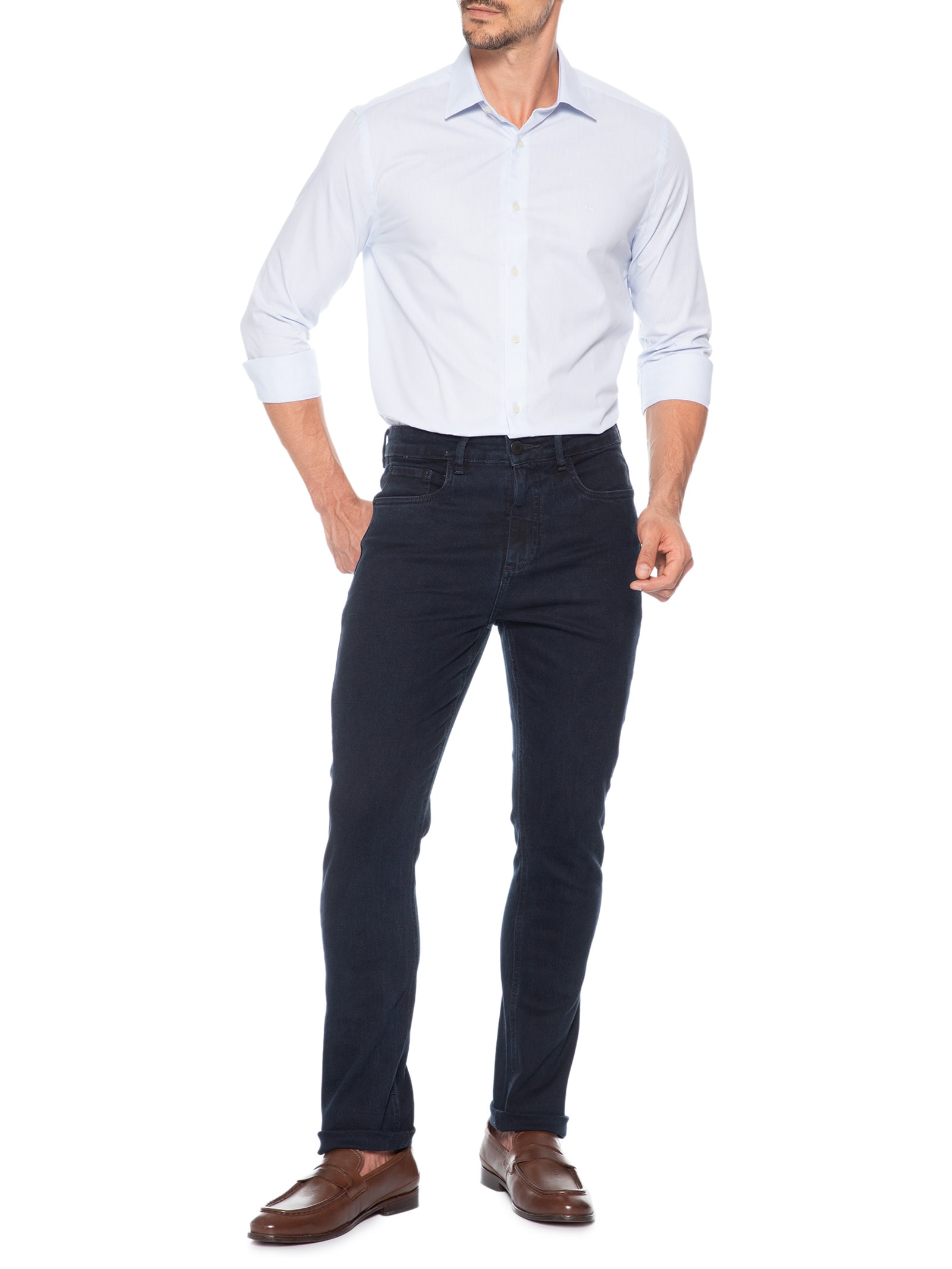 Calça Jeans Masculina Regular Fit Amaciada Azul Aramis