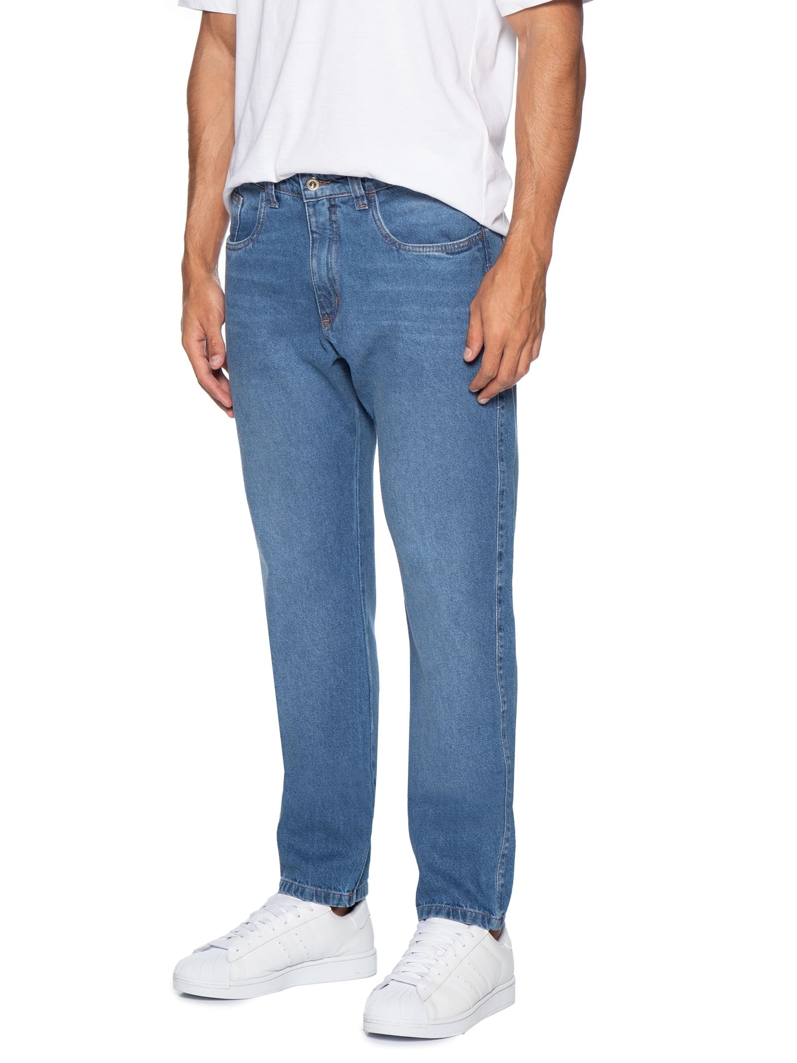 Calça Jeans Masculina Reta Azul Basiq Men