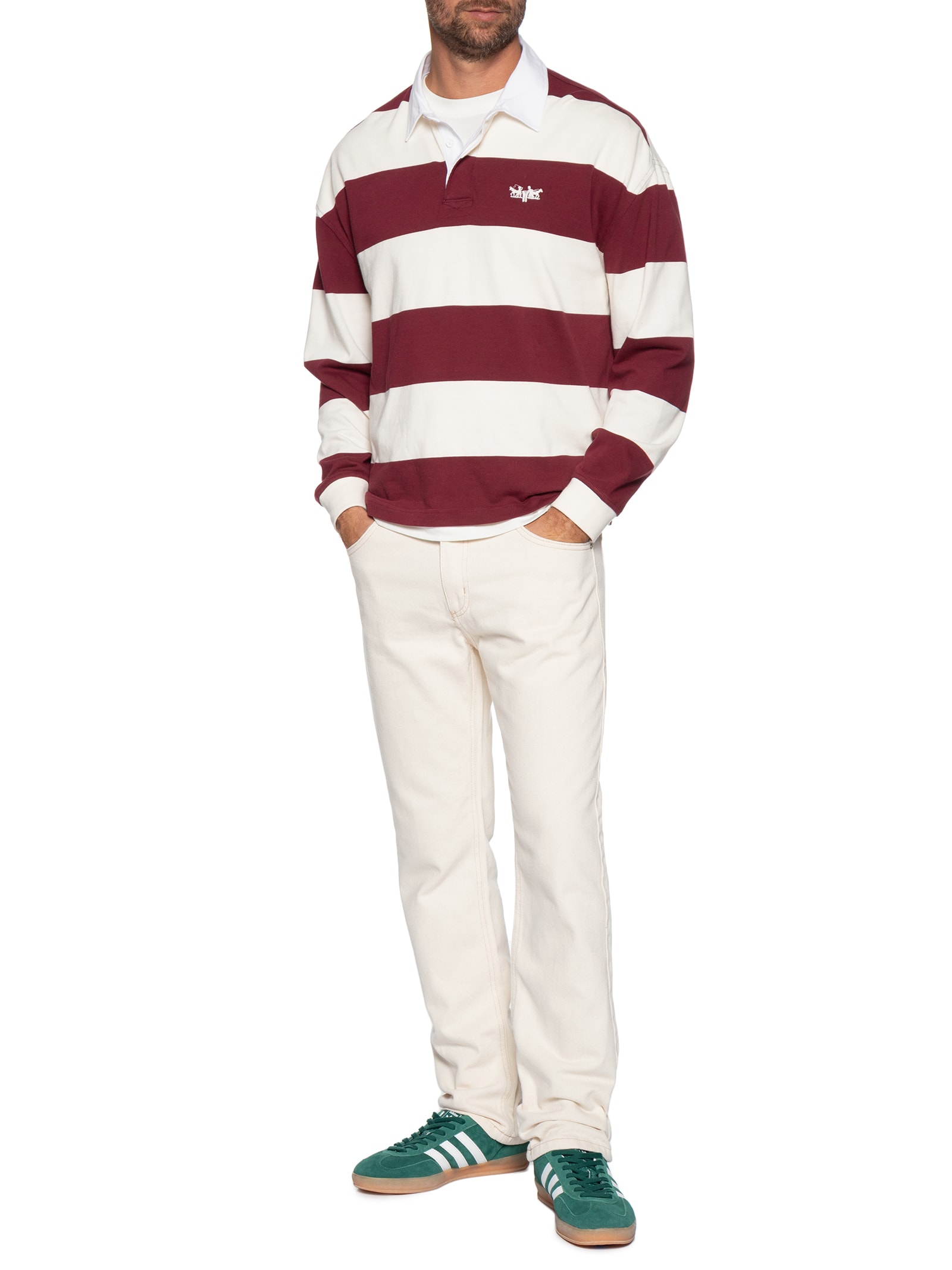 Calça Jeans Masculina Reta De Sarja Branco Hering