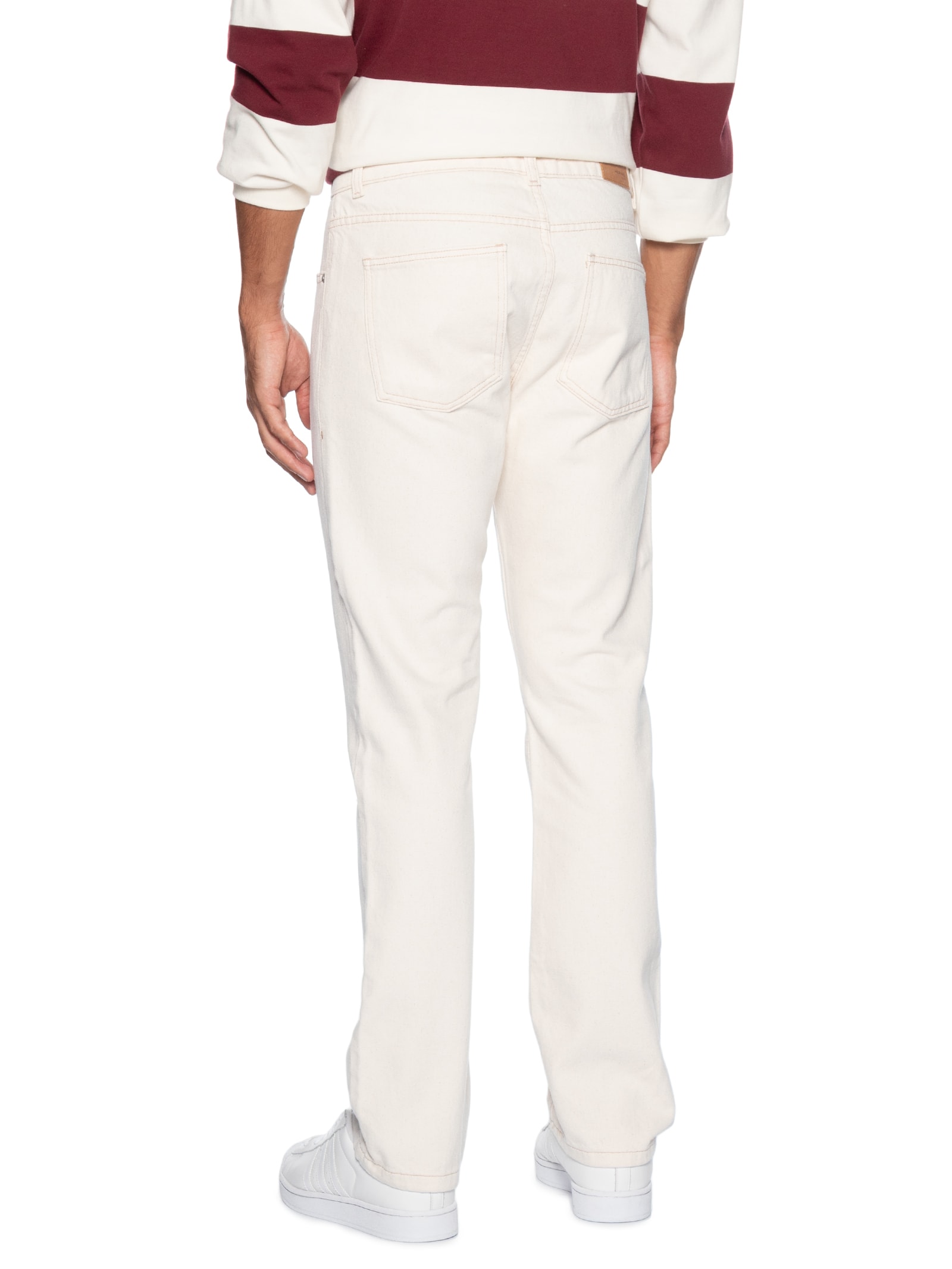 Calça Jeans Masculina Reta De Sarja Branco Hering