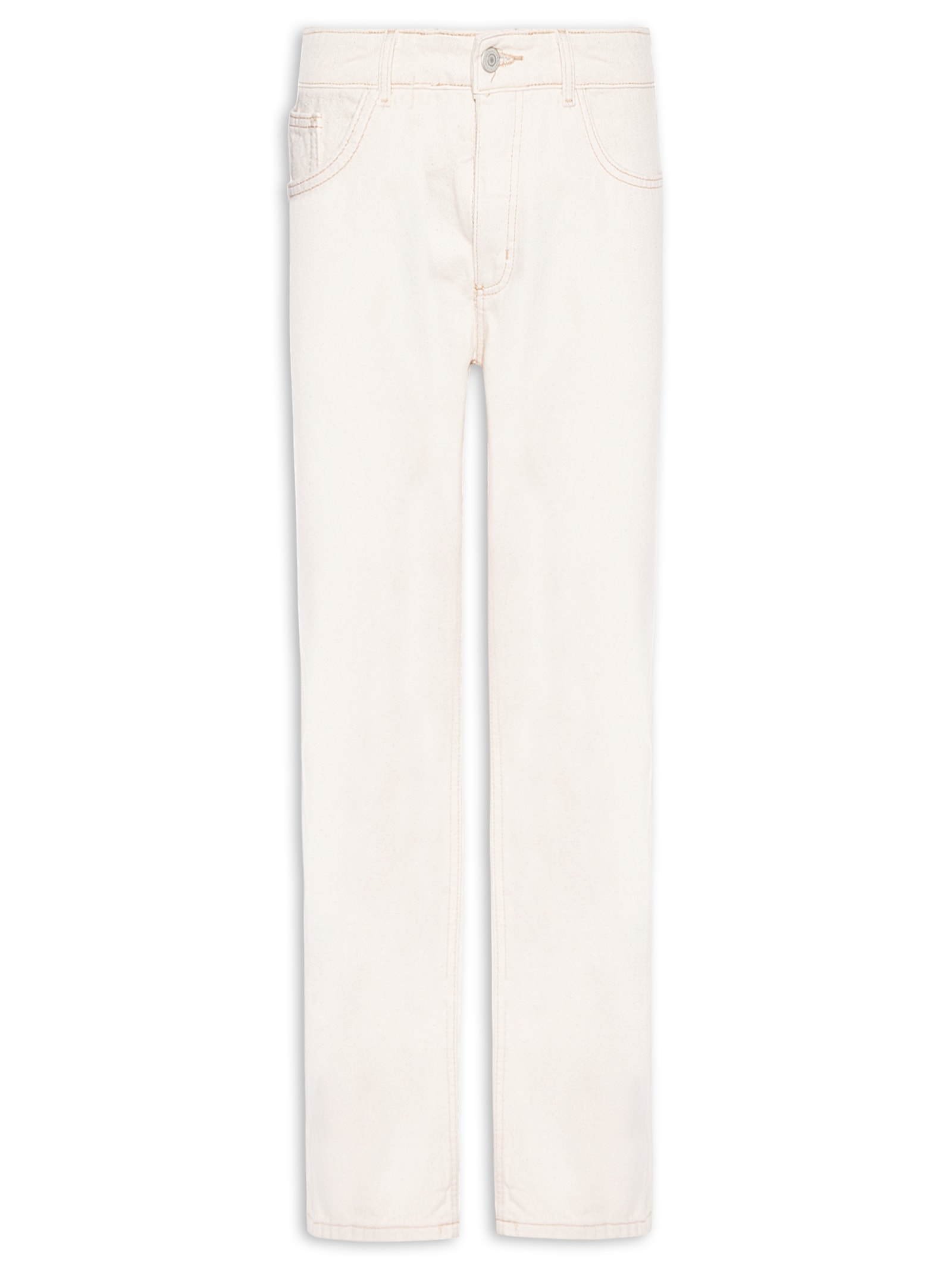 Calça Jeans Masculina Reta De Sarja Branco Hering