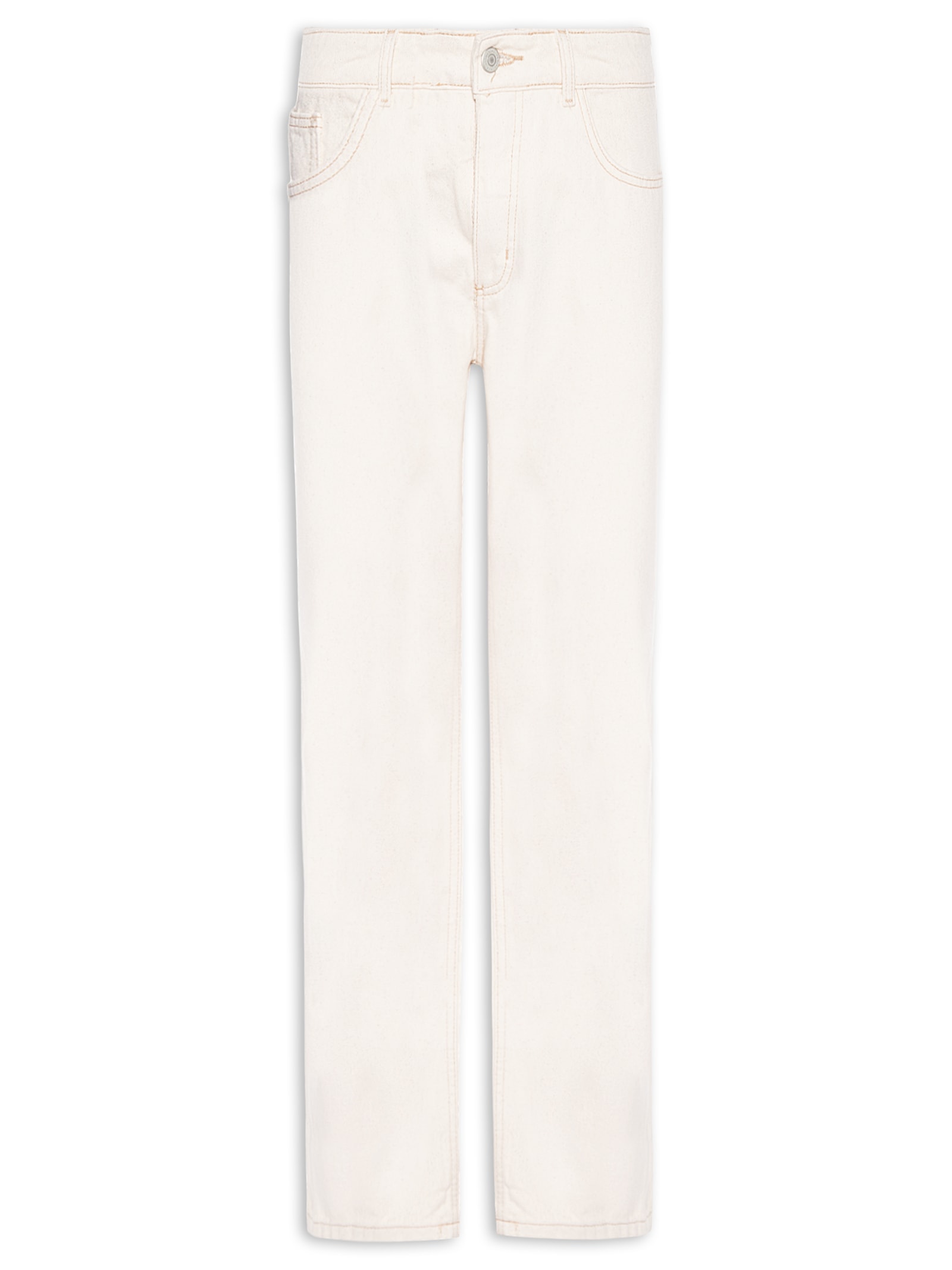 Calça Jeans Masculina Reta De Sarja Branco Hering