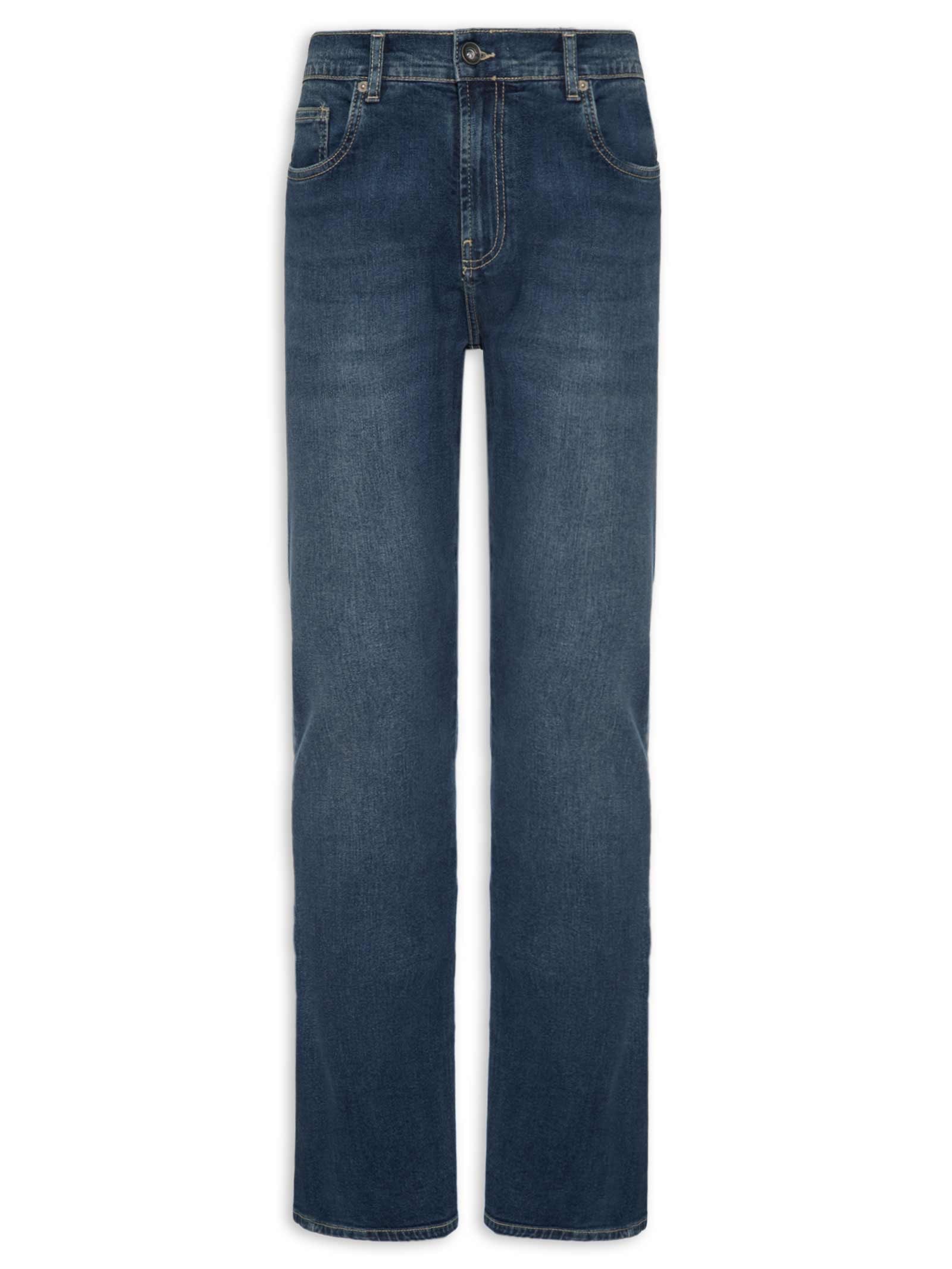 Calça Jeans Masculina Reta Regular Onda Média Azul Foxton