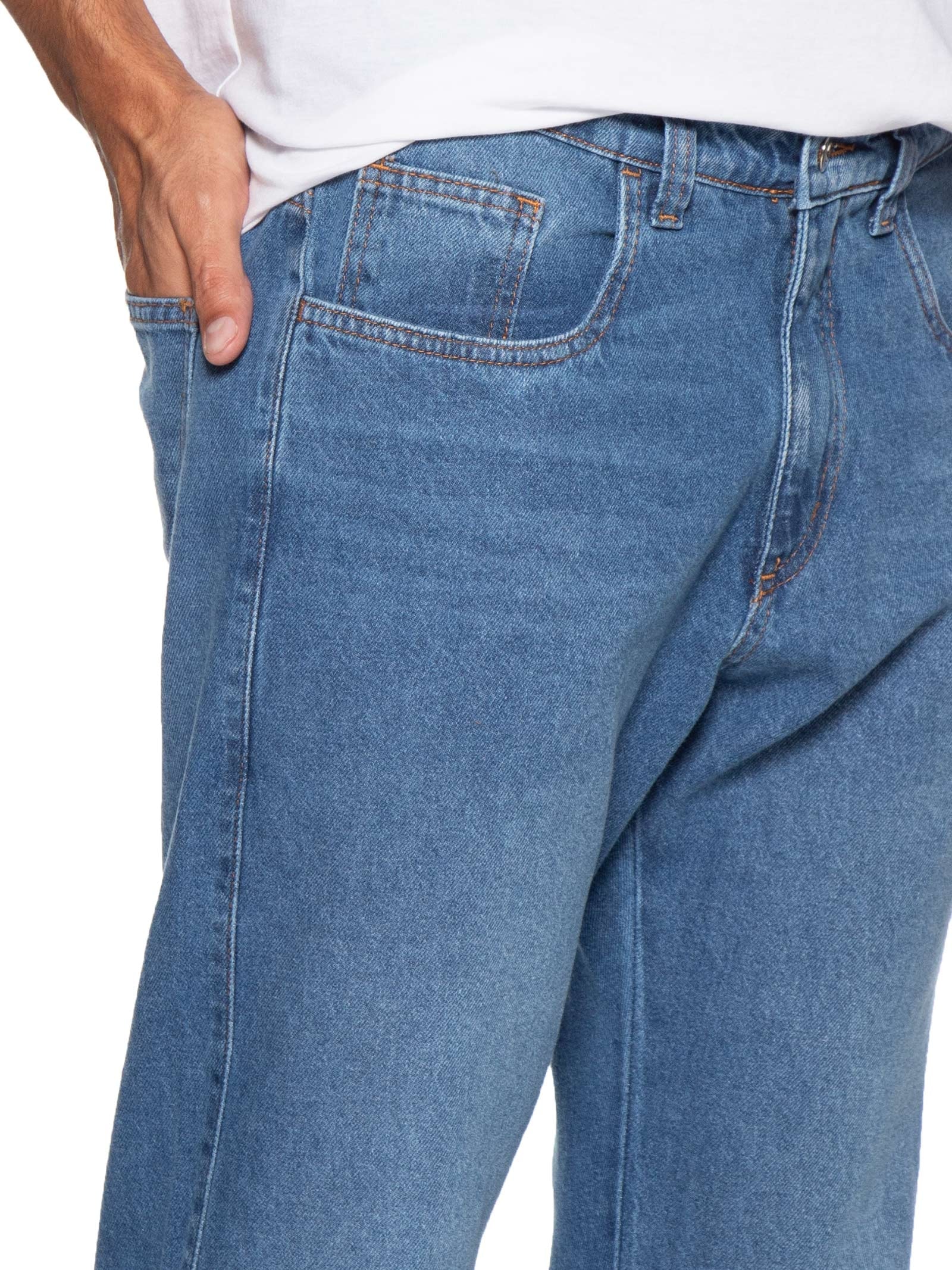 Calça Jeans Masculina Reta – Azul Basiq Men
