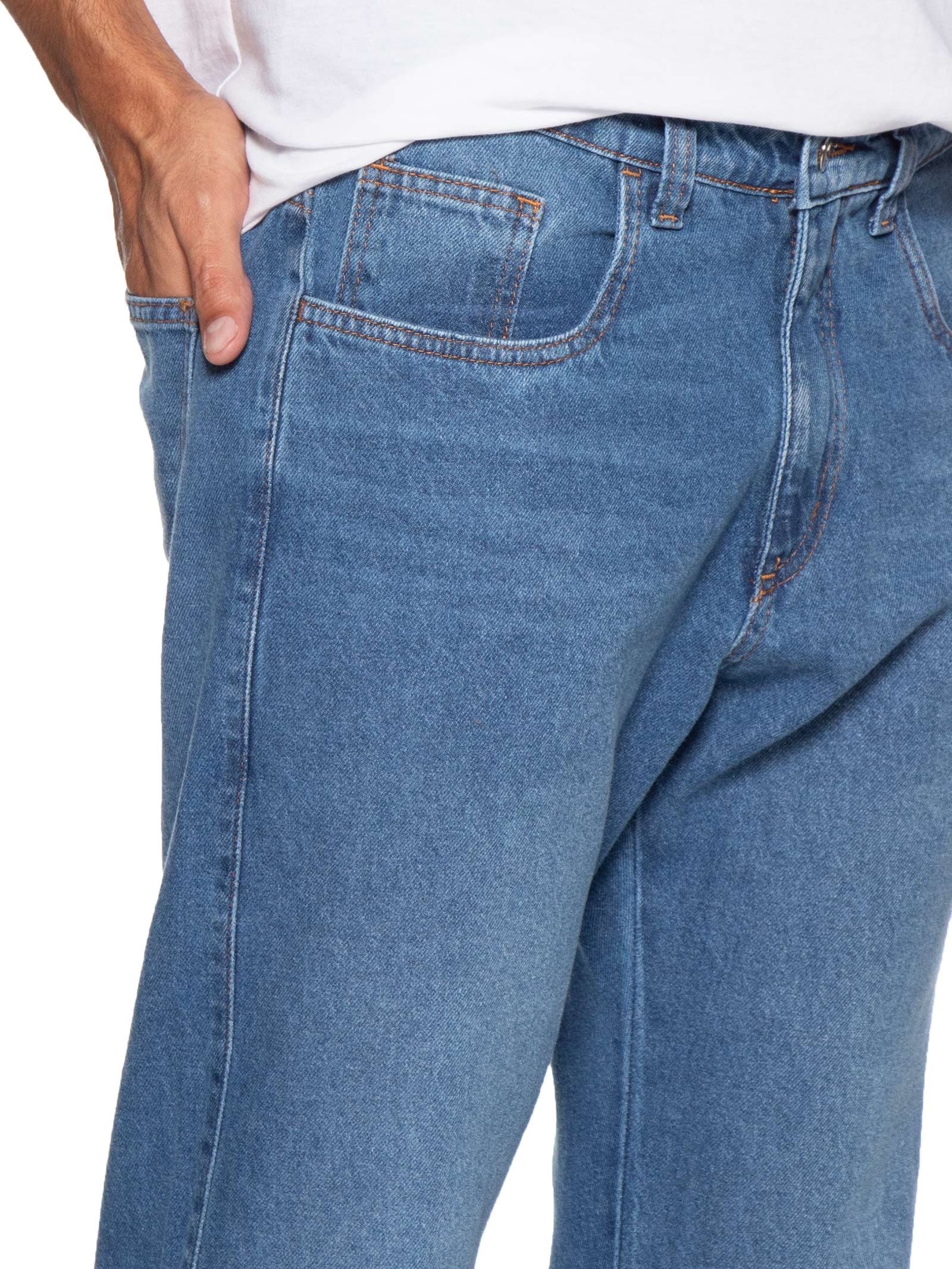 Calça Jeans Masculina Reta – Azul Basiq Men