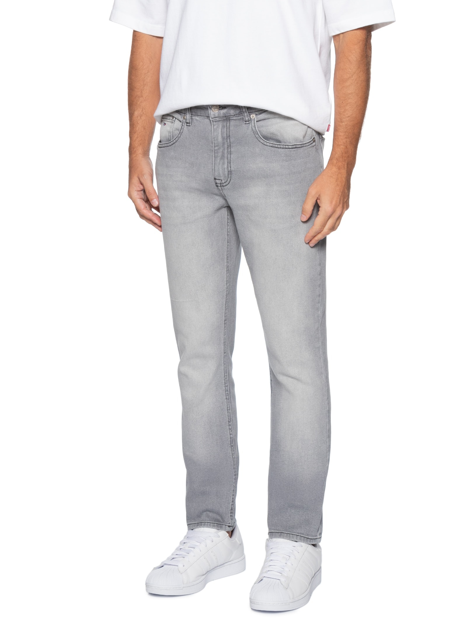 Calça Jeans Masculina Scanton DI1263 Slim Fit Com Elastano – Cinza Tommy Jeans