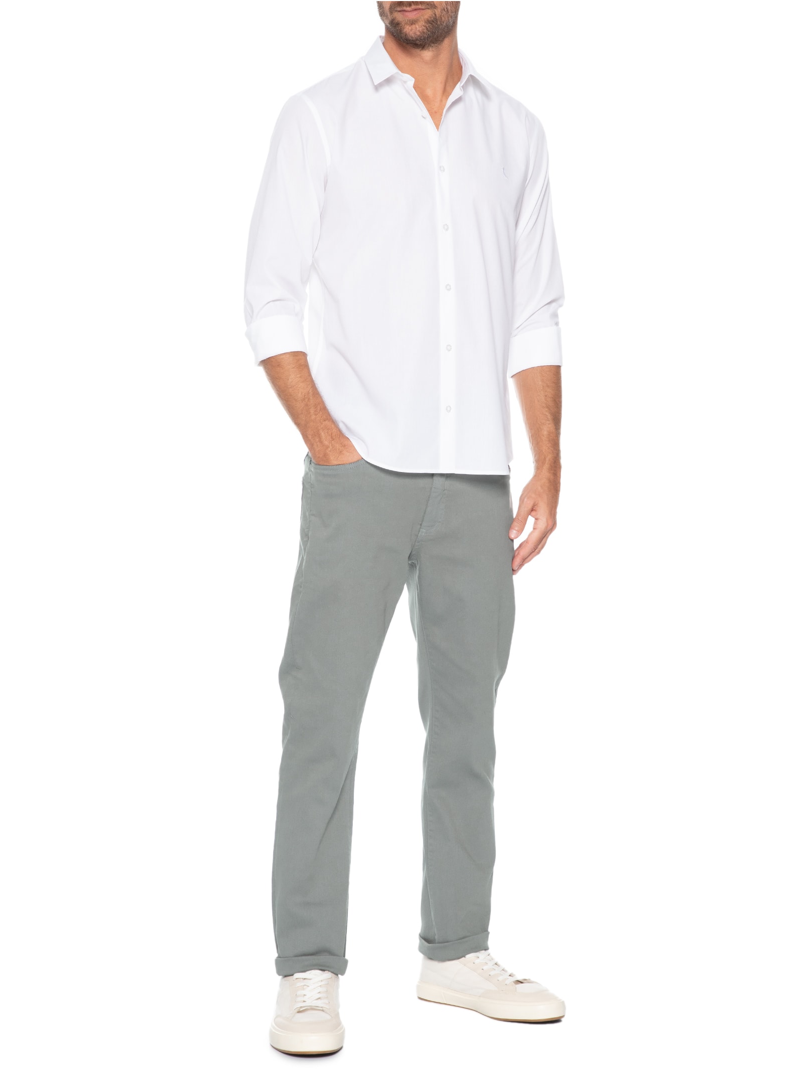 Calça Jeans Masculina Slim Color Cinza Reserva