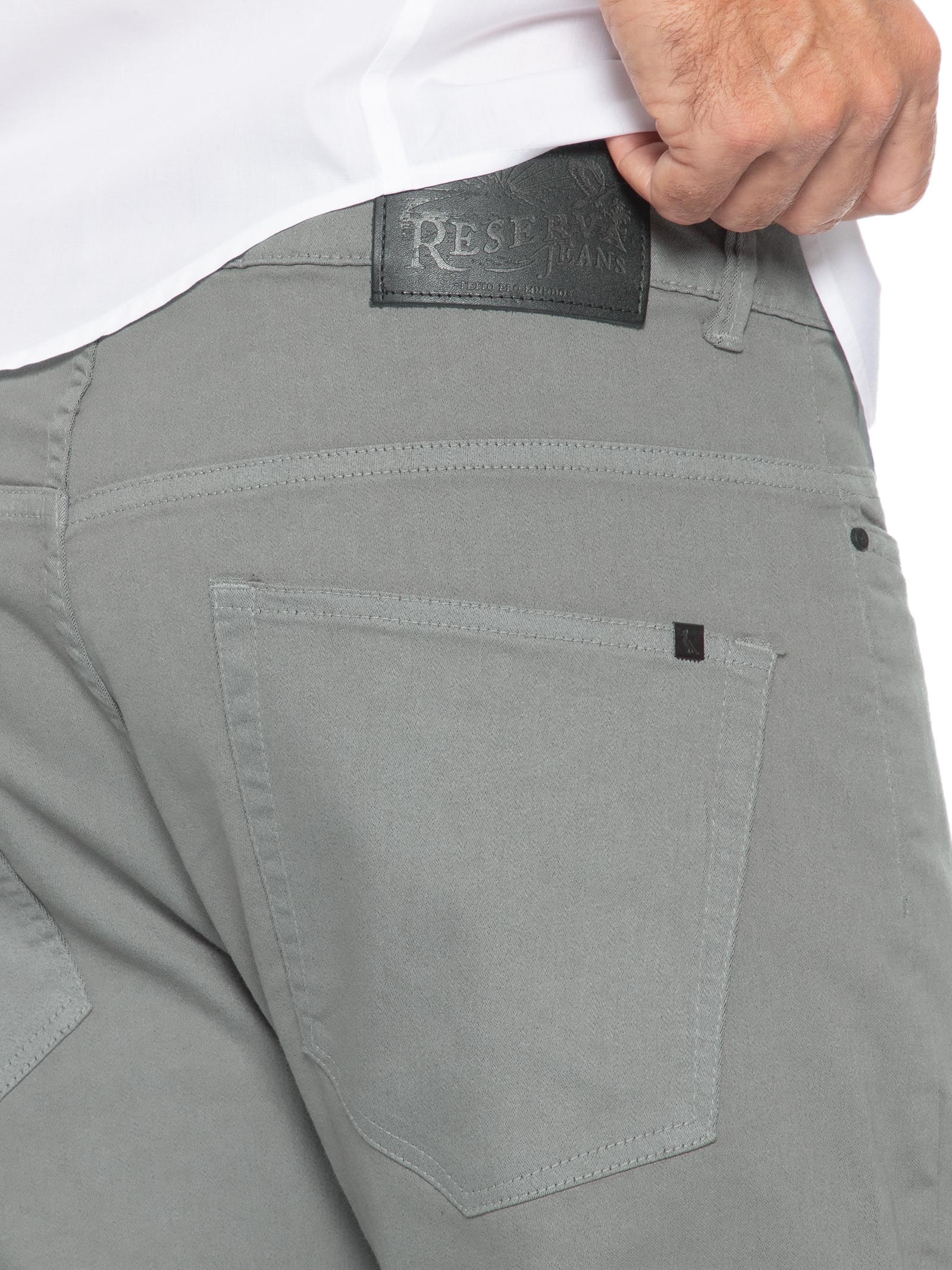 Calça Jeans Masculina Slim Color Cinza Reserva