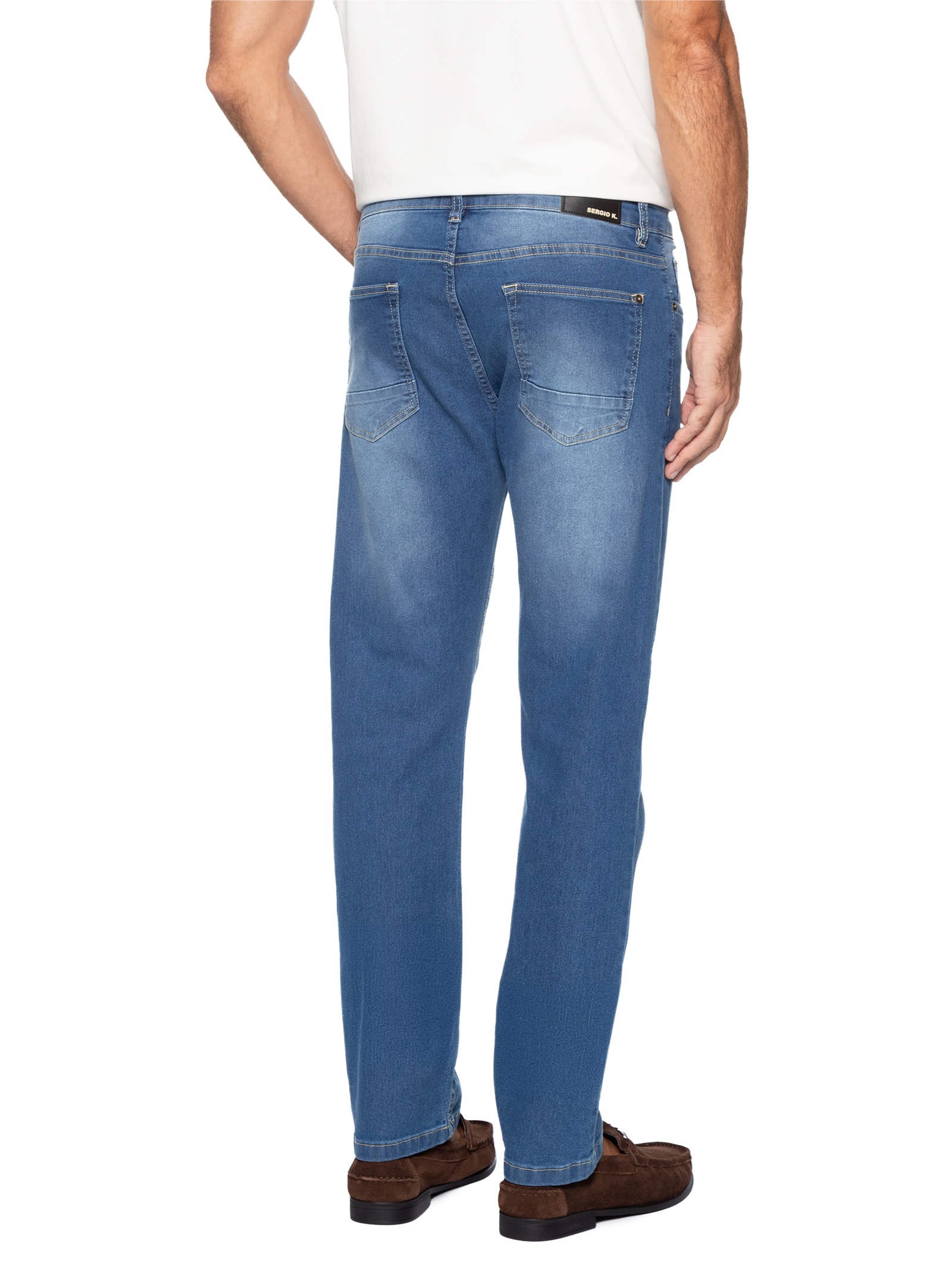 Calça Jeans Masculina  Slim Comfort – Azul Sergio K