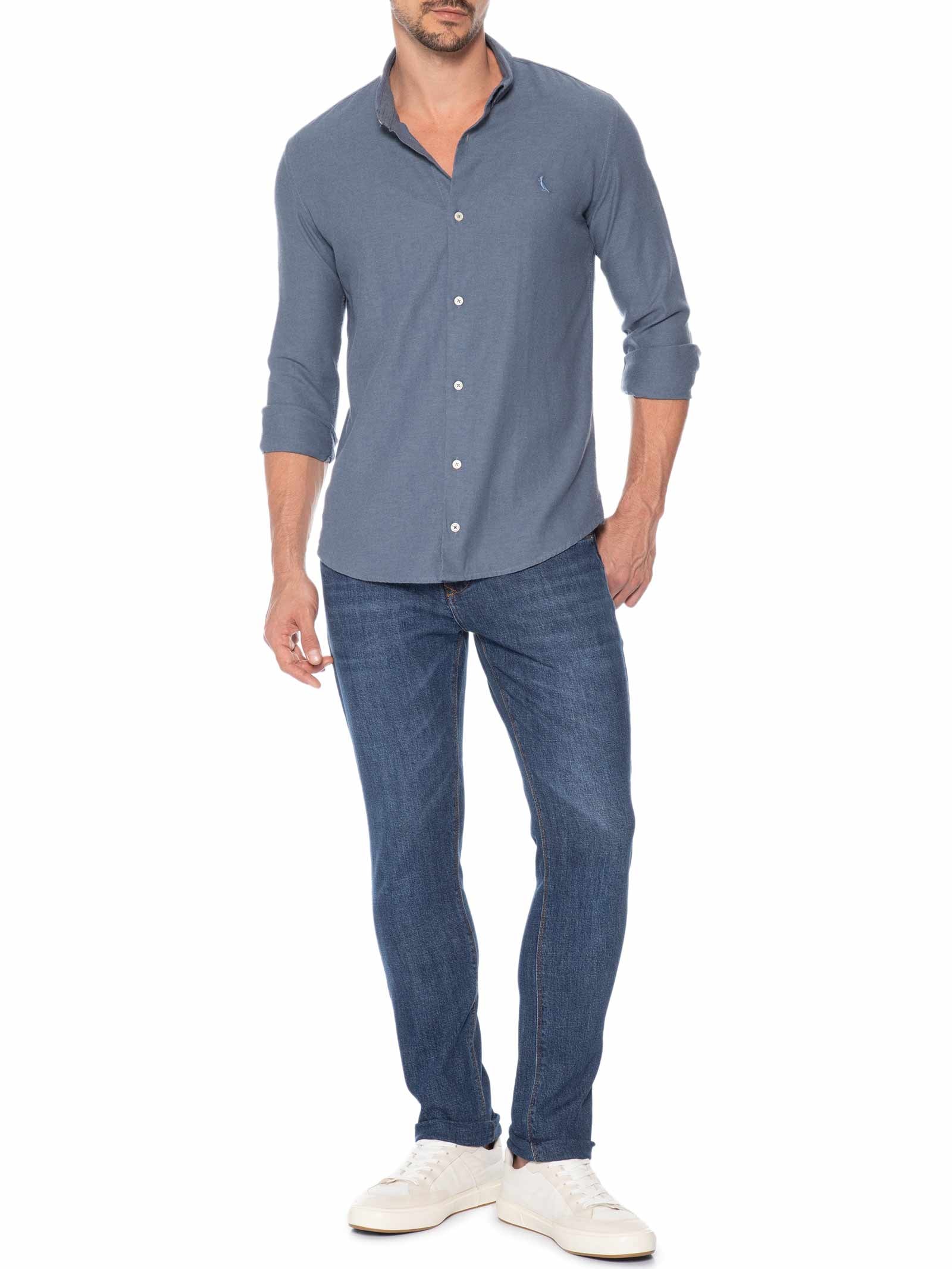 Calça Jeans Masculina Slim Fit Denim Classic Azul Pineapple