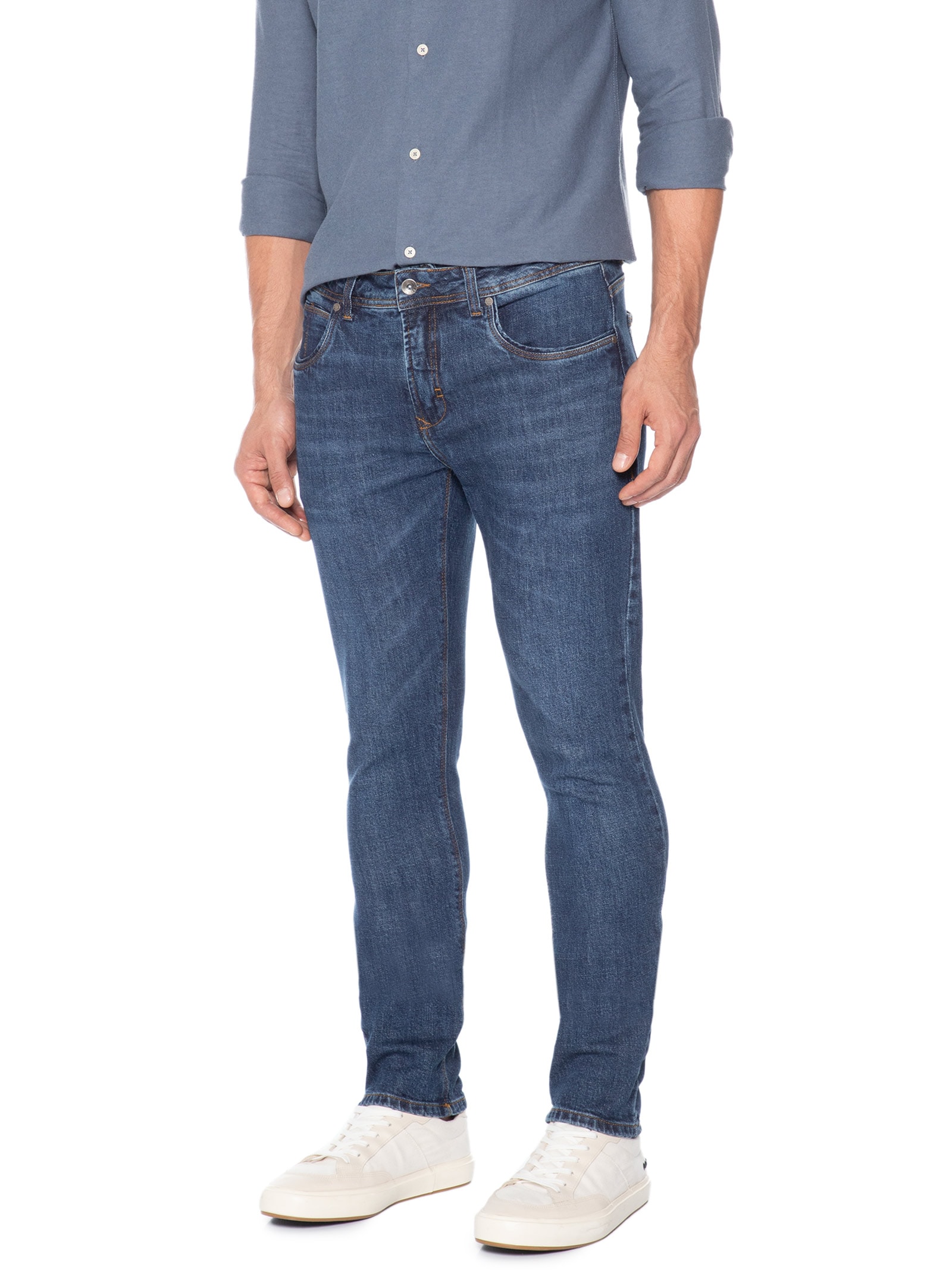 Calça Jeans Masculina Slim Fit Denim Classic Azul Pineapple