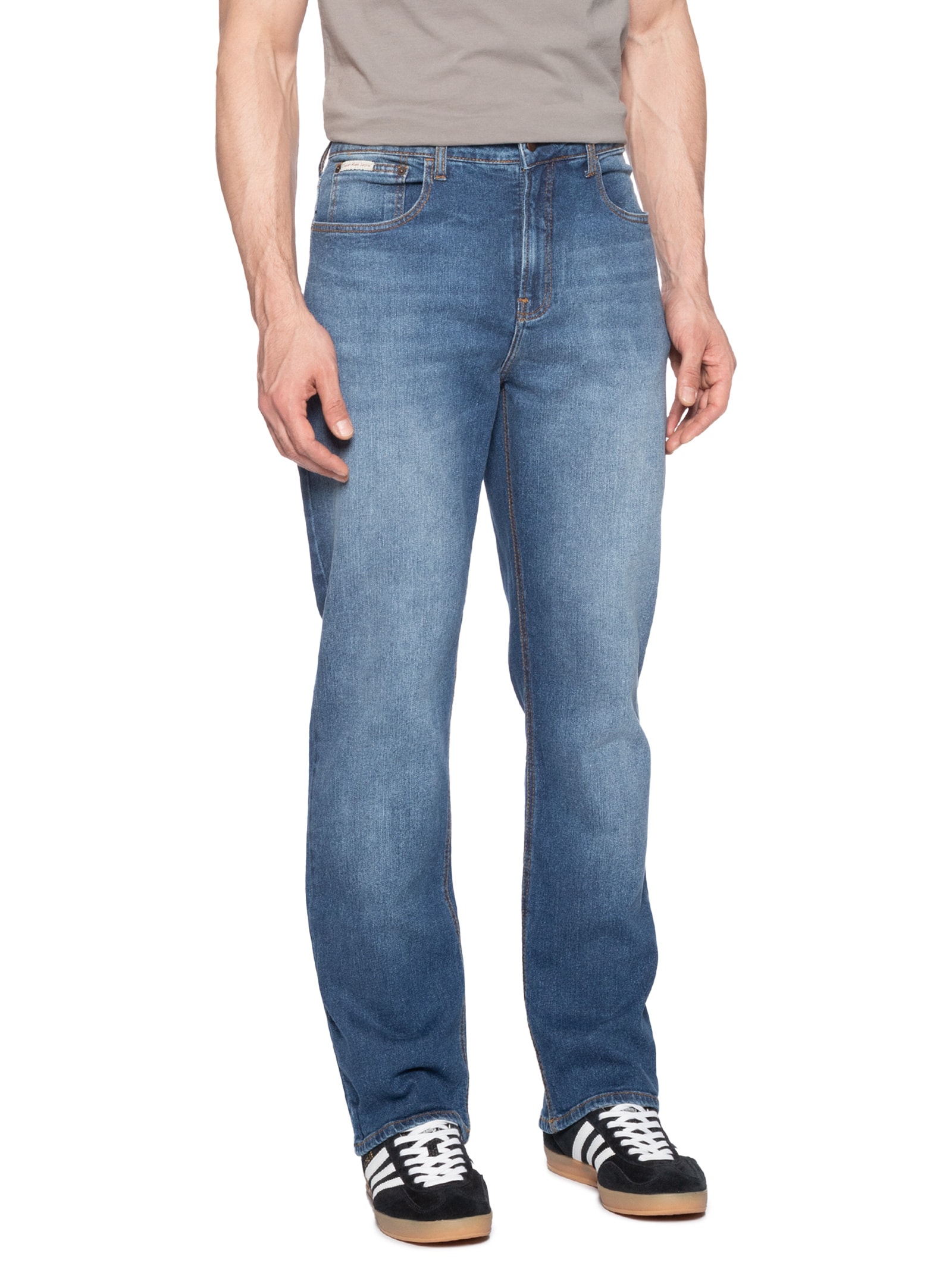 Calça Jeans Masculina Straight 5 Pockets Azul Calvin Klein Jeans