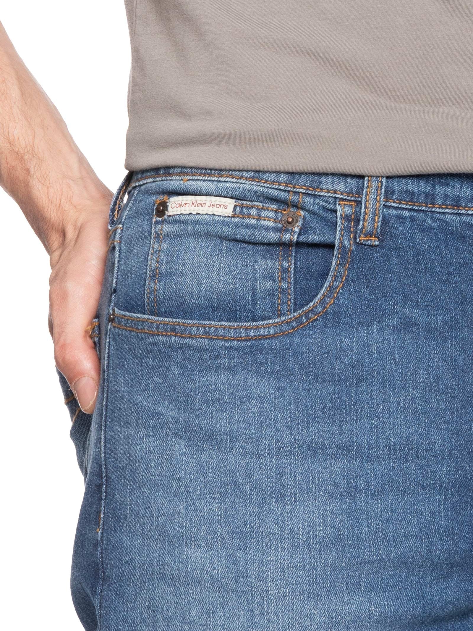 Calça Jeans Masculina Straight 5 Pockets Azul Calvin Klein Jeans