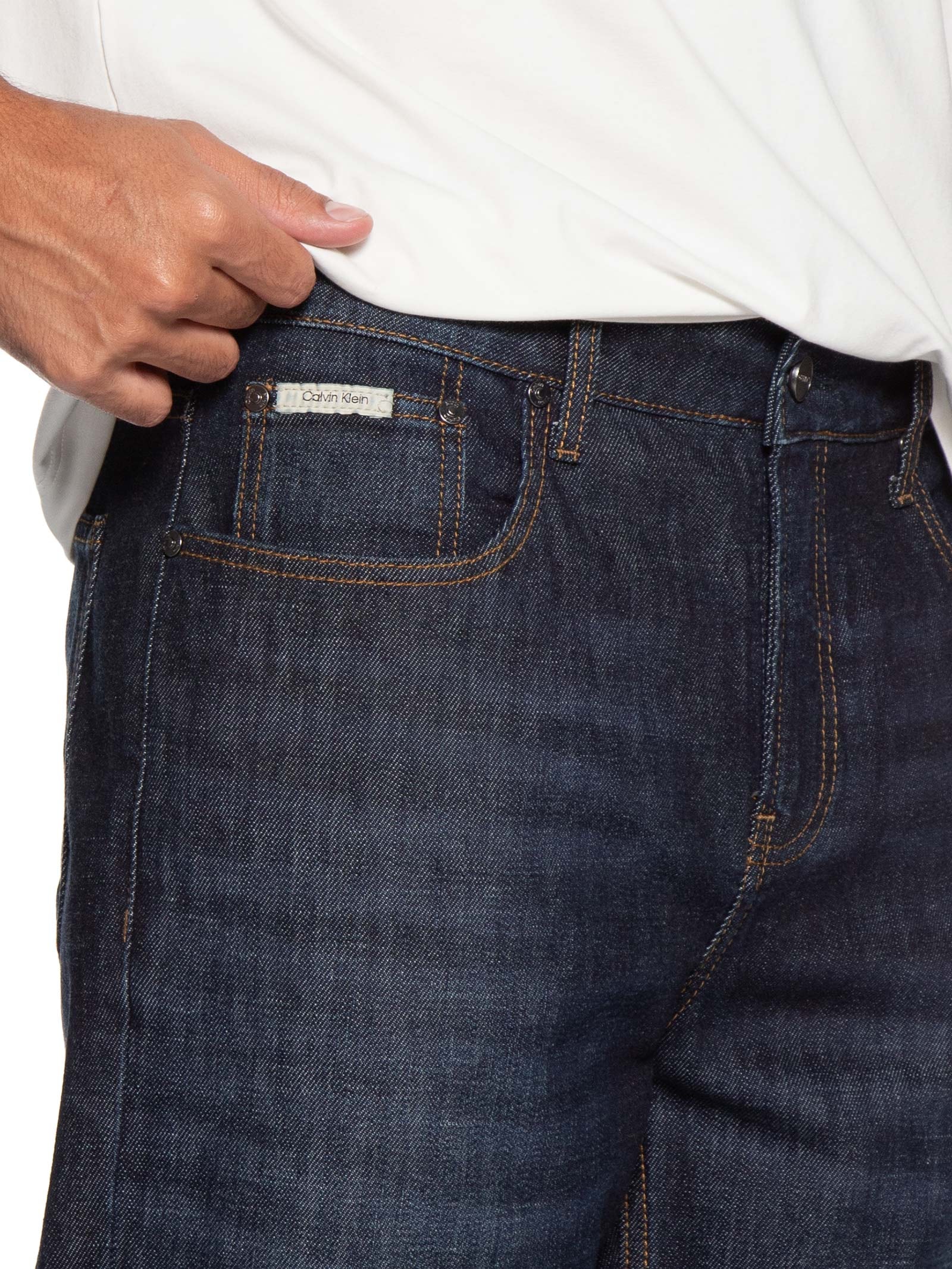 Calça Jeans Masculina Straight 5 Pockets Azul Calvin Klein - White Label