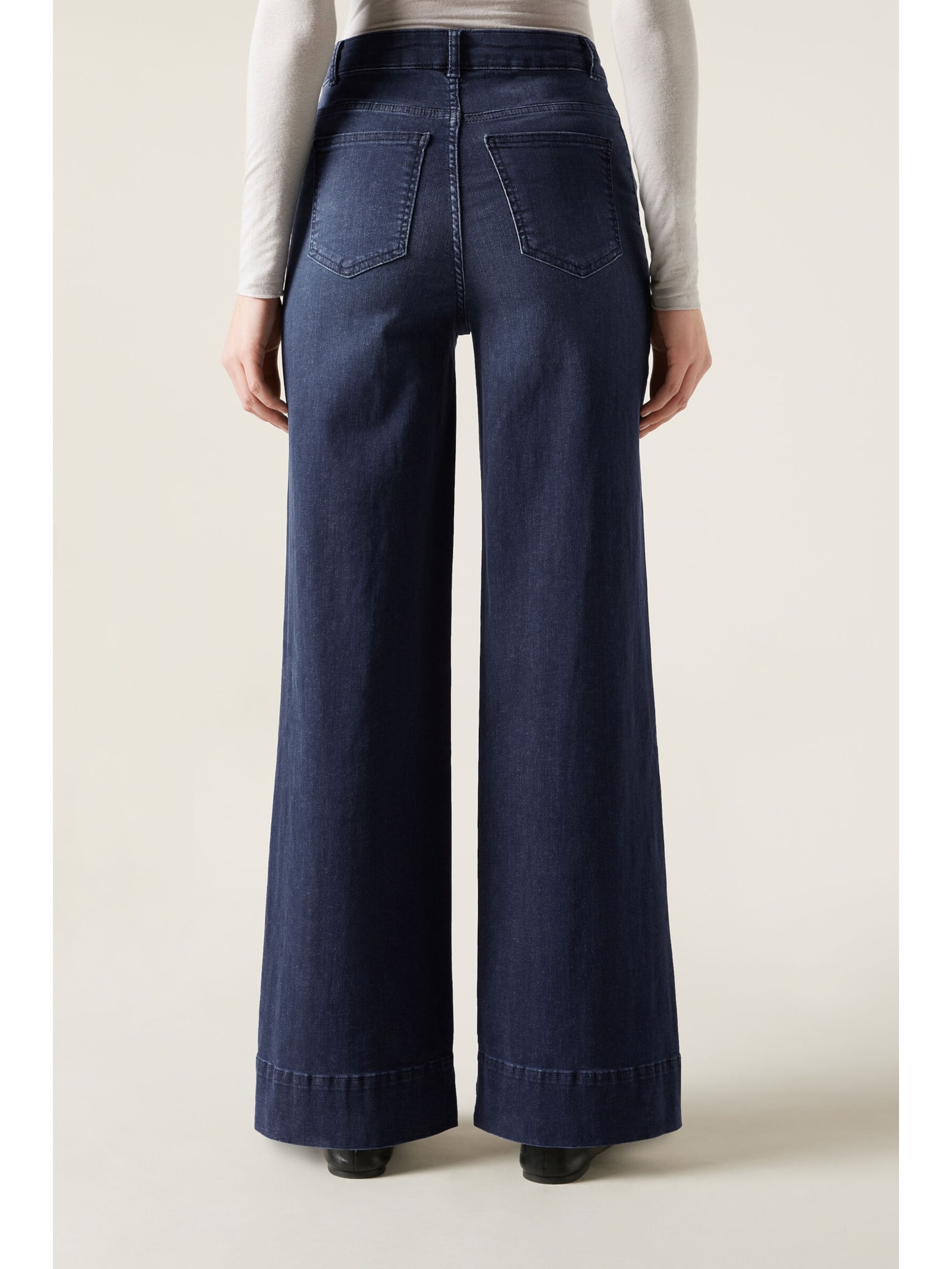 Calça Jeans Pantalona Em Algodão Azul Calzedonia