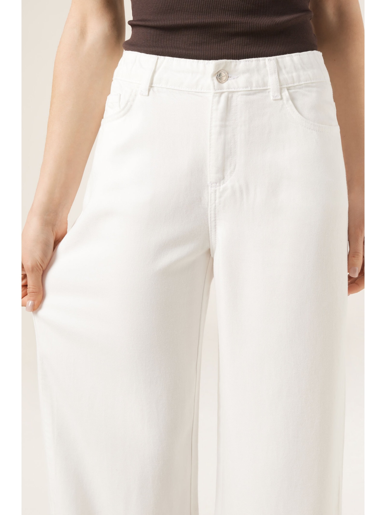 Calça Jeans Pantalona Ultra Soft Branco Calzedonia