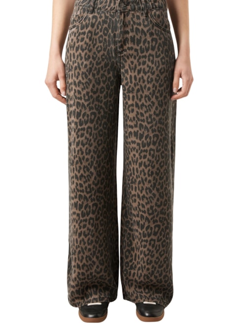 Calça Jeans Pantalona Ultra Soft - Marrom