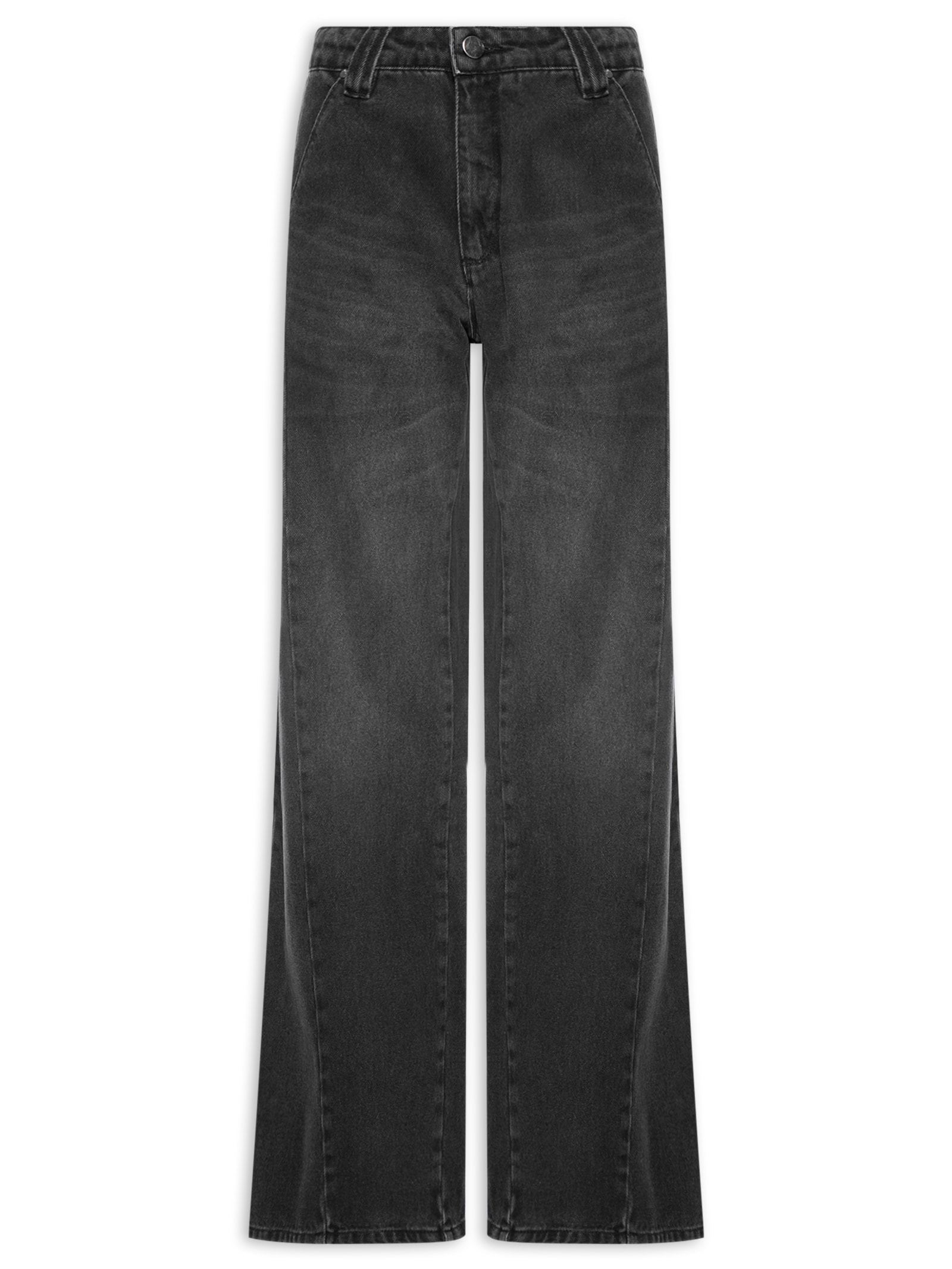 Calça Jeans Reta Cintura Baixa Feminina – Preto Animale