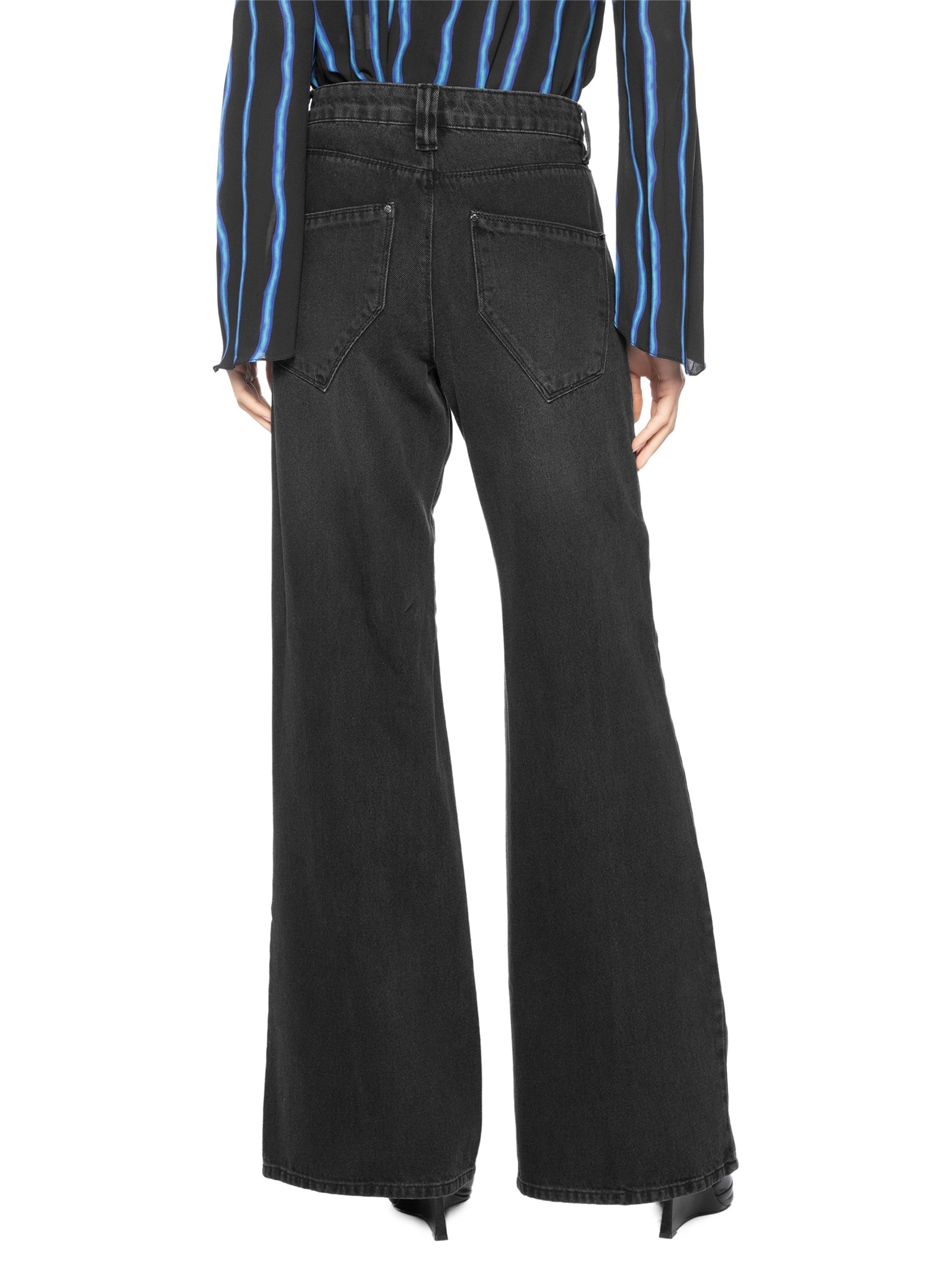 Calça Jeans Reta Cintura Baixa Feminina – Preto Animale