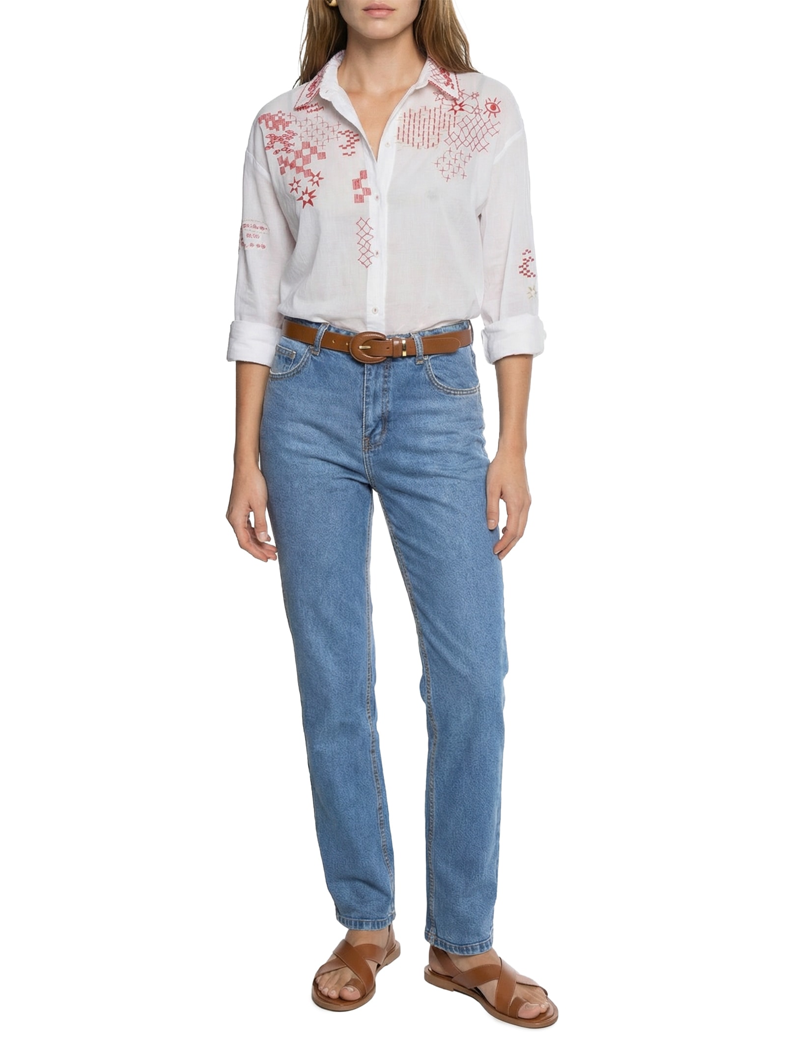 Calça Jeans Reta Fit Comfy Algodão Azul Cantão