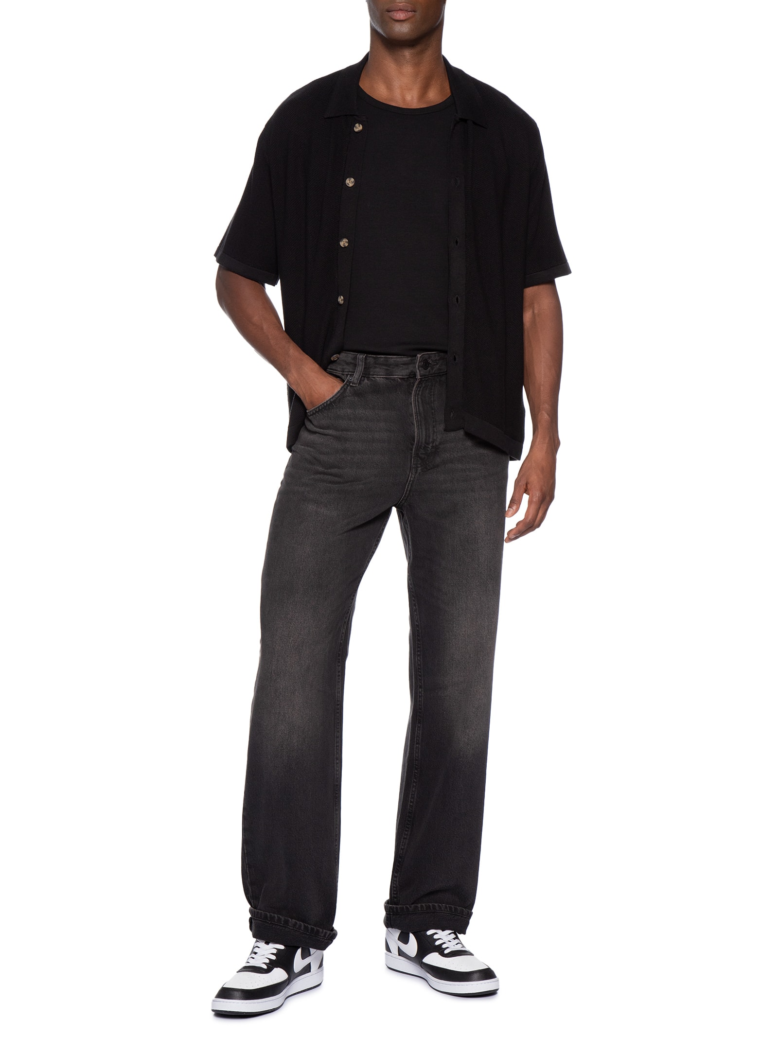 Calça Jeans Reta Masculina Baggy Jean Preto Cotton On
