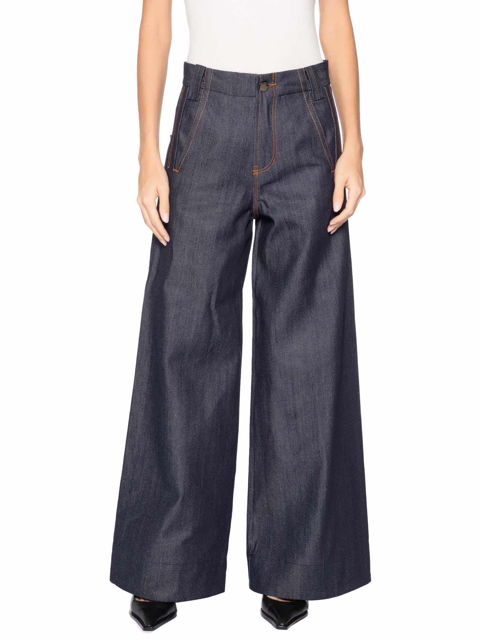 Calça Jeans Reta Raw Cintura Alta Feminina – Azul Animale