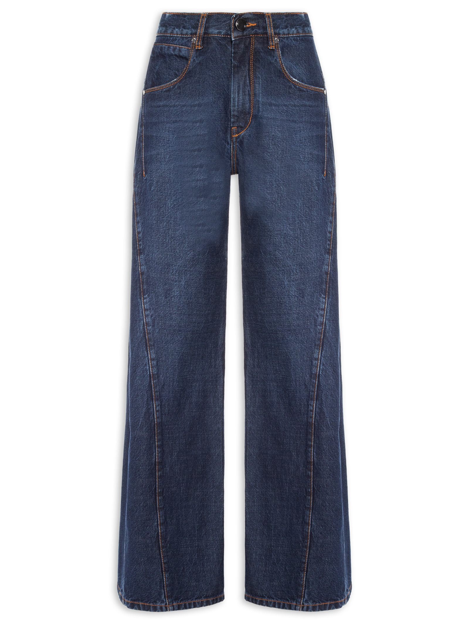 Calça Jeans Reta Recorte Lateral Feminina – Azul Animale