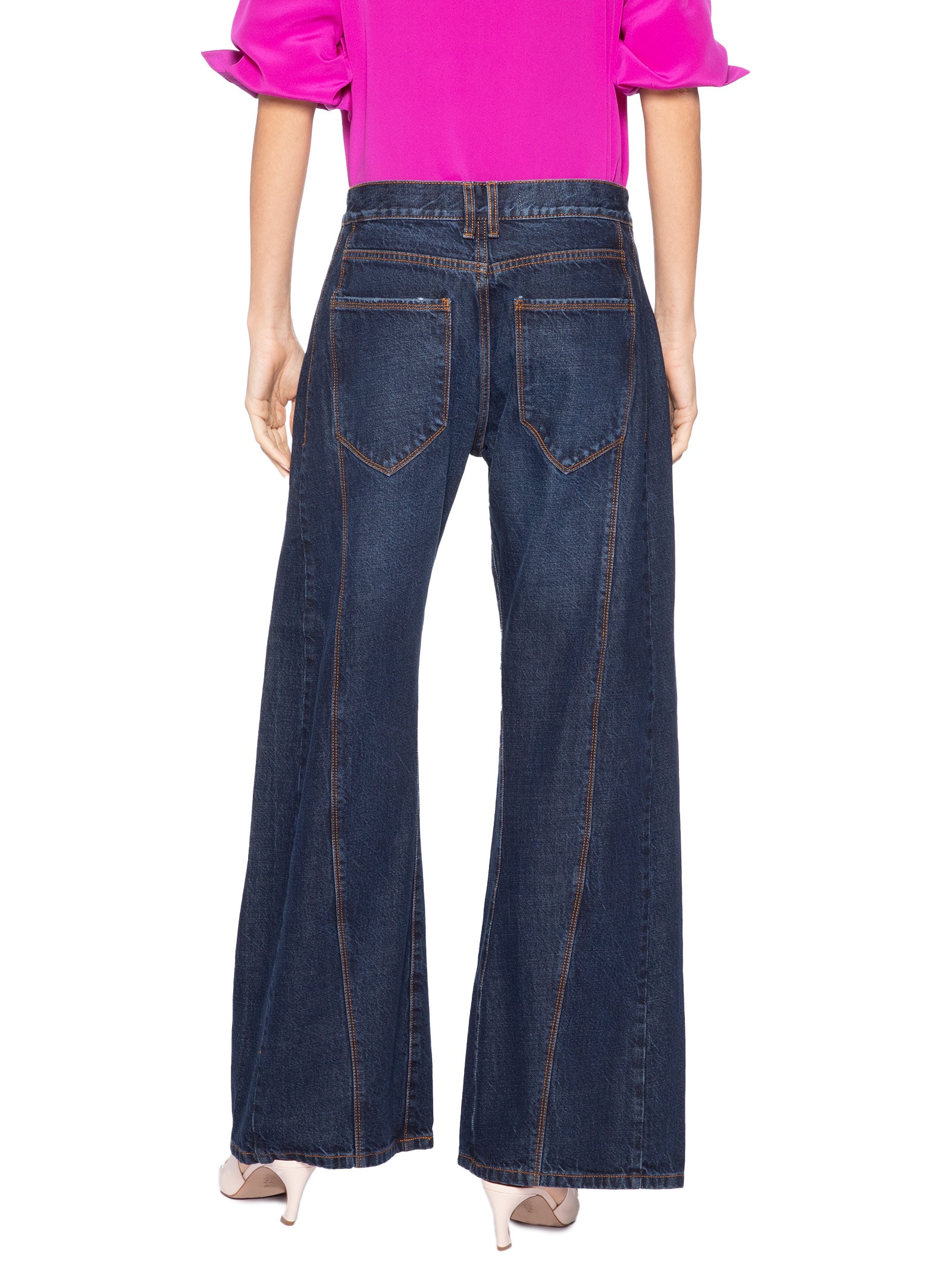 Calça Jeans Reta Recorte Lateral Feminina – Azul Animale