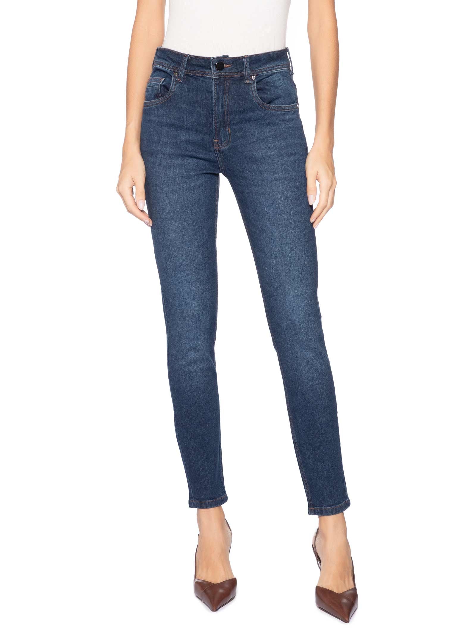 Calça Jeans Skinny Basic High Feminina Azul Animale