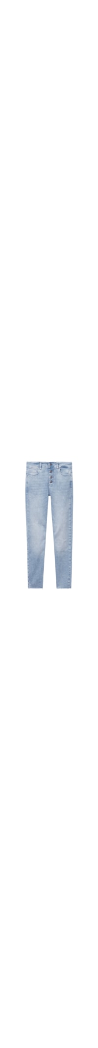Calça Jeans Skinny Com Botões - Azul