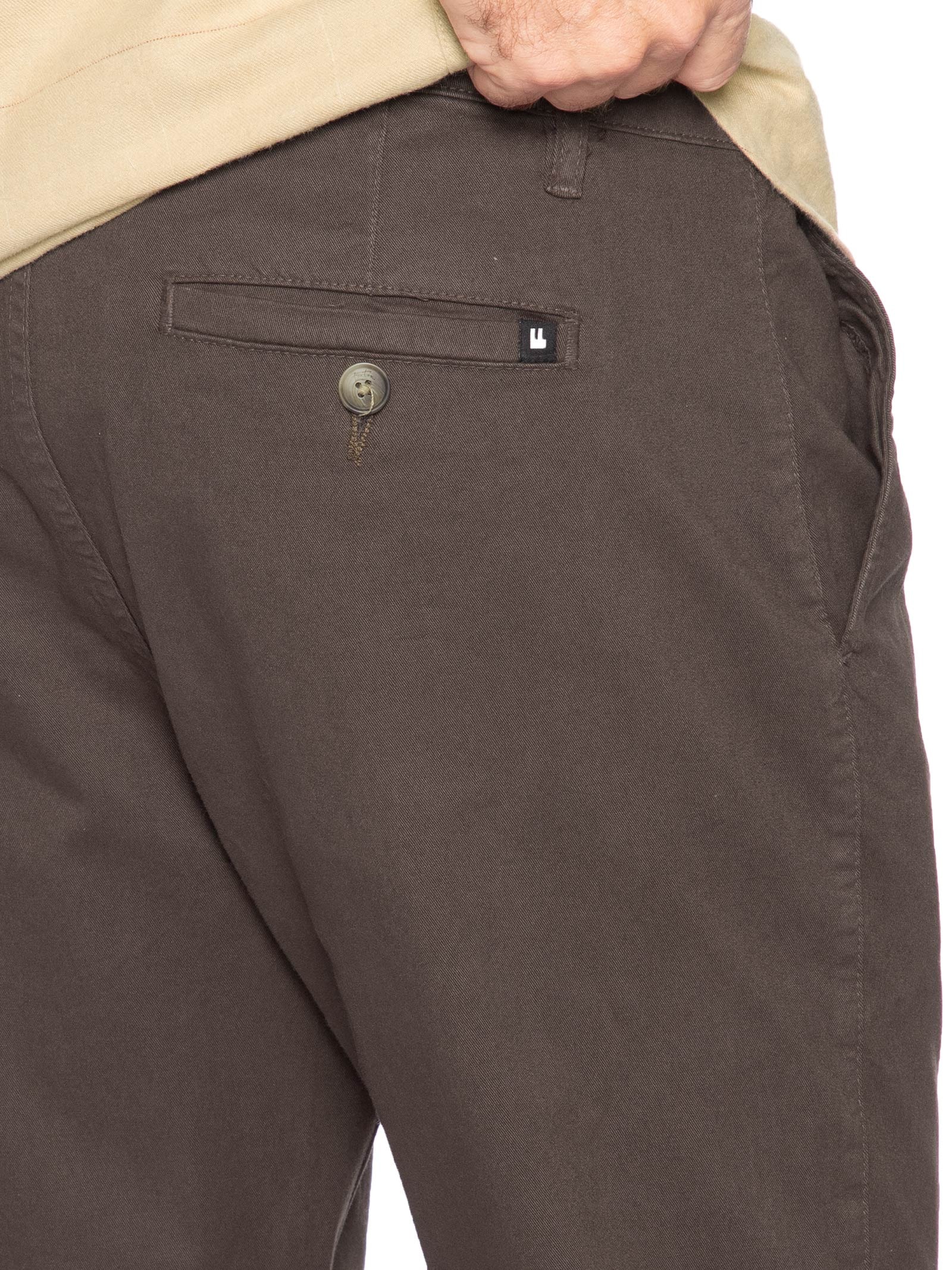Calça Jeans Slim Masculina Chino II – Marrom Foxton