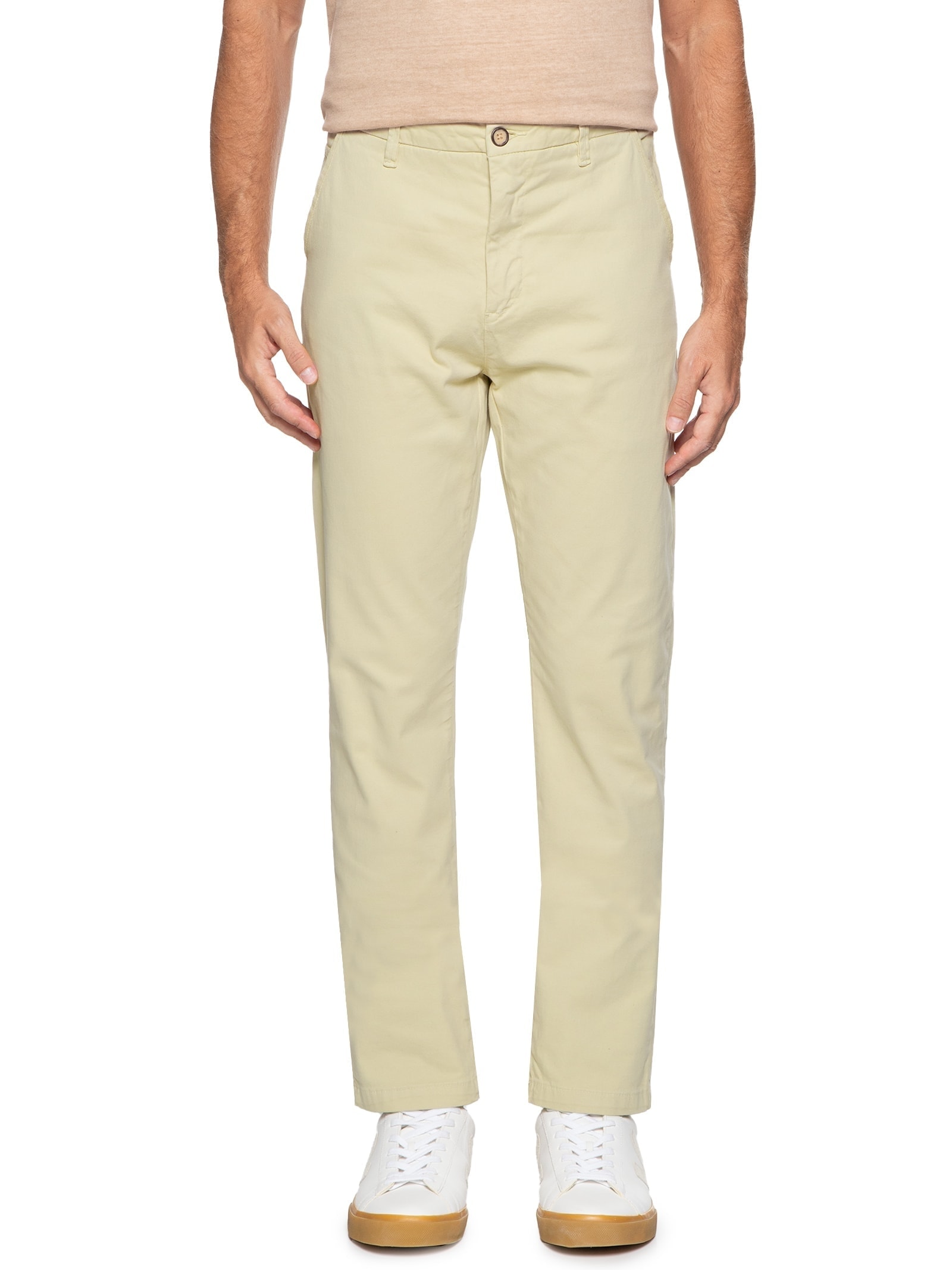Calça Jeans Slim Masculina Contemporanea Casual Iron Bege Reserva