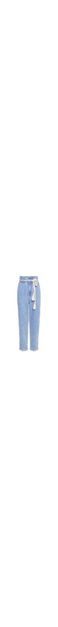 Calça Jeans Slouchy Com Cordão - Azul