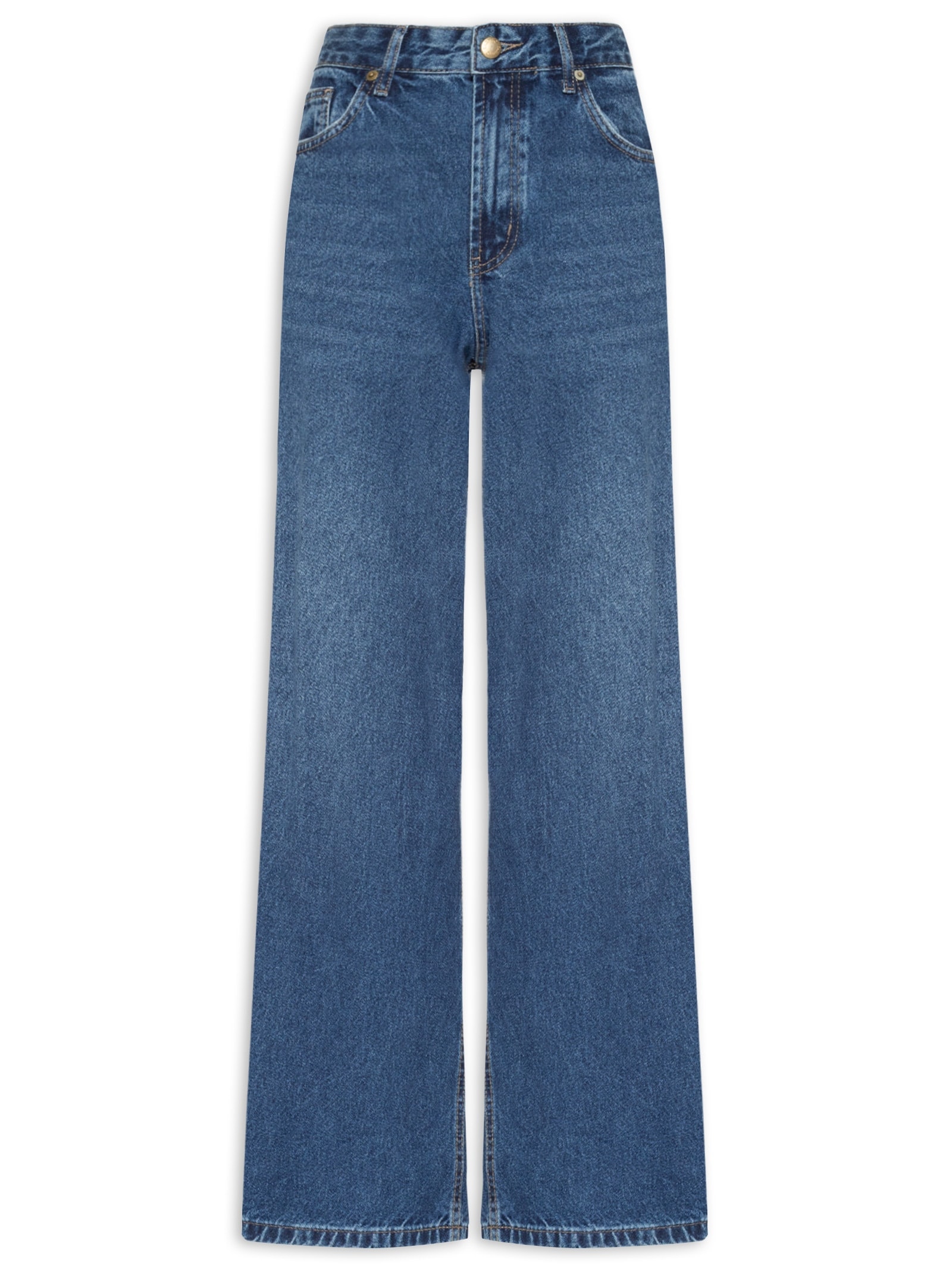 Calça Jeans Wide Faver Azul Farm